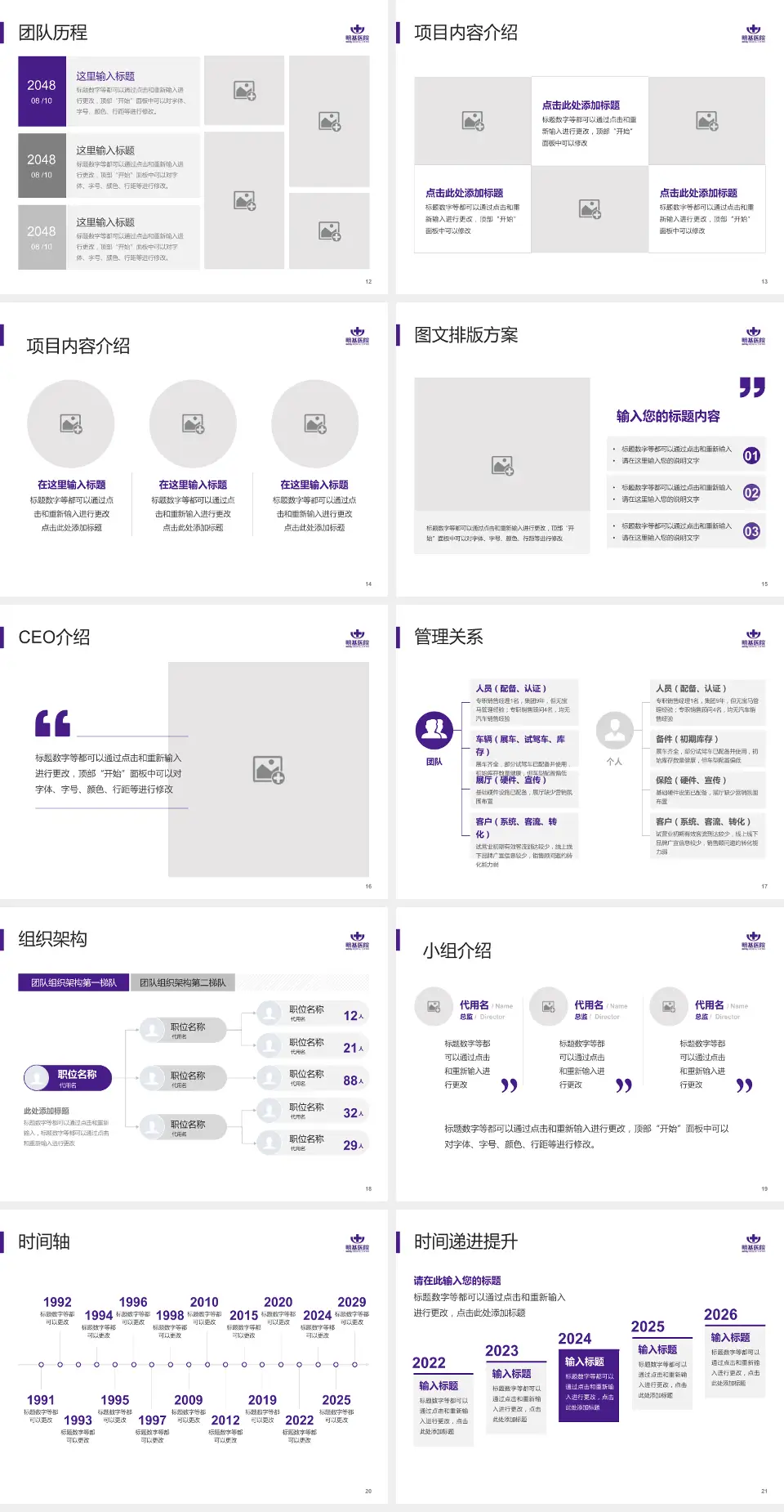南京明基医院医院管理报告PPT模板4:3格式幻灯片预览图3