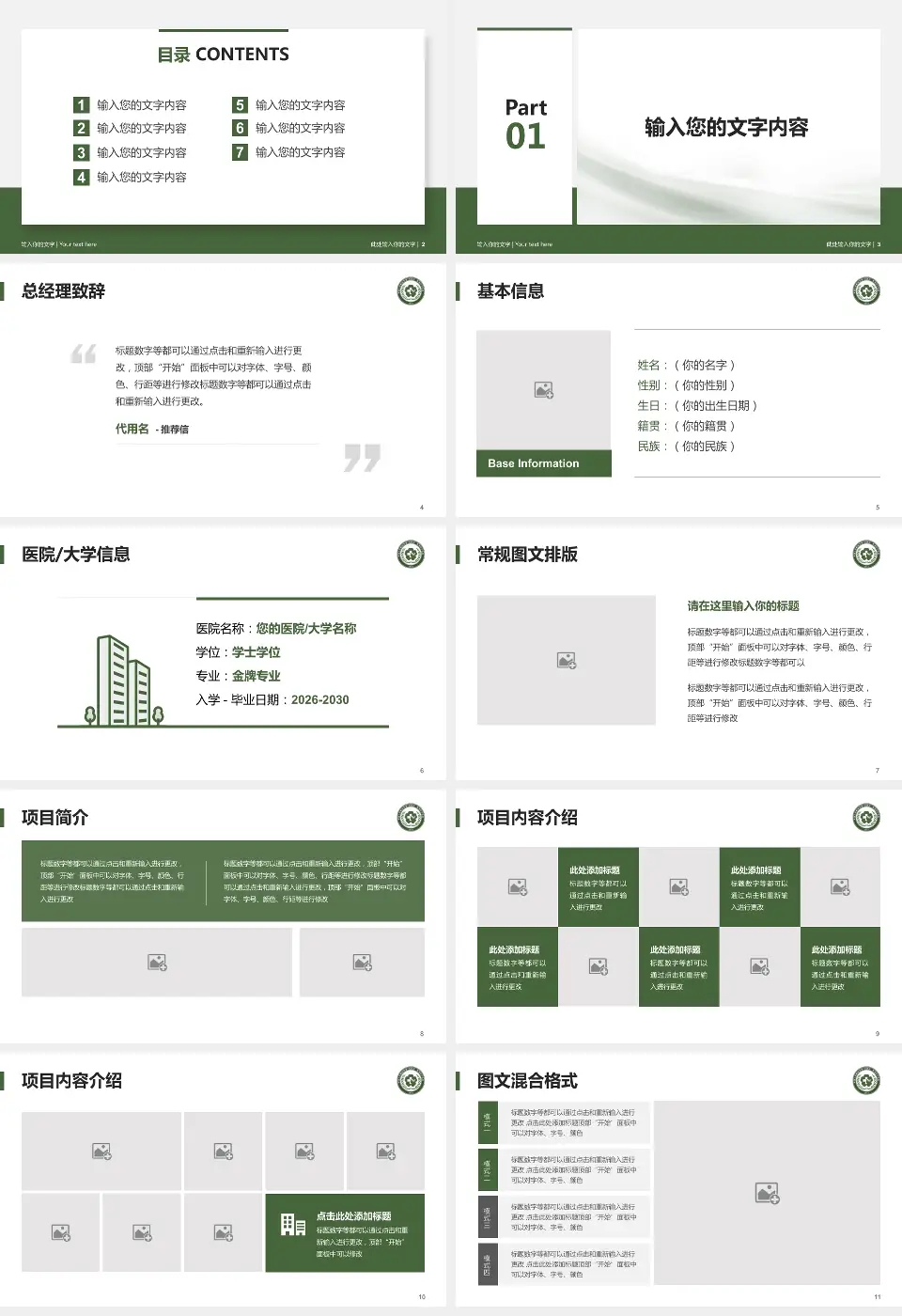 中国人民解放军第一〇二医院个人求职应聘简历PPT模板16:9格式幻灯片预览图2