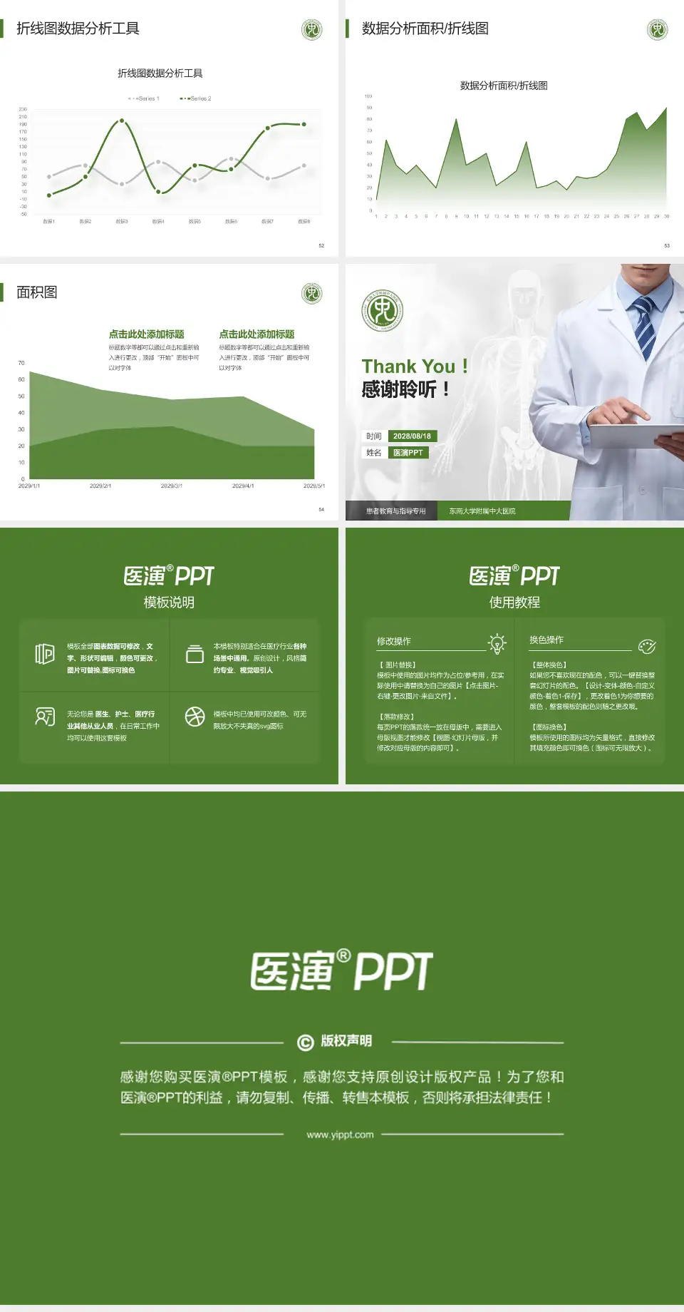 东南大学附属中大医院患者教育与指导PPT模板4:3格式幻灯片预览图7