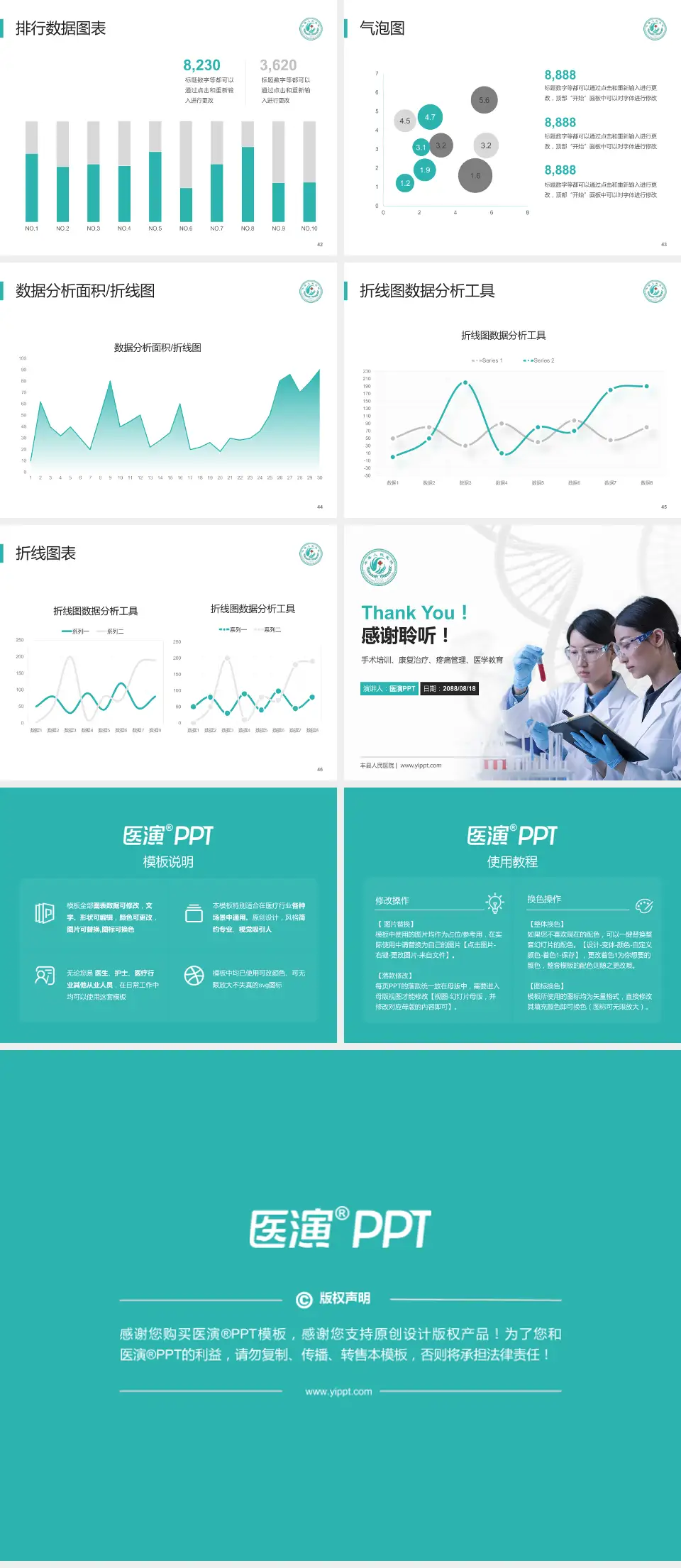 丰县人民医院科研成果展示PPT模板4:3格式幻灯片预览图6