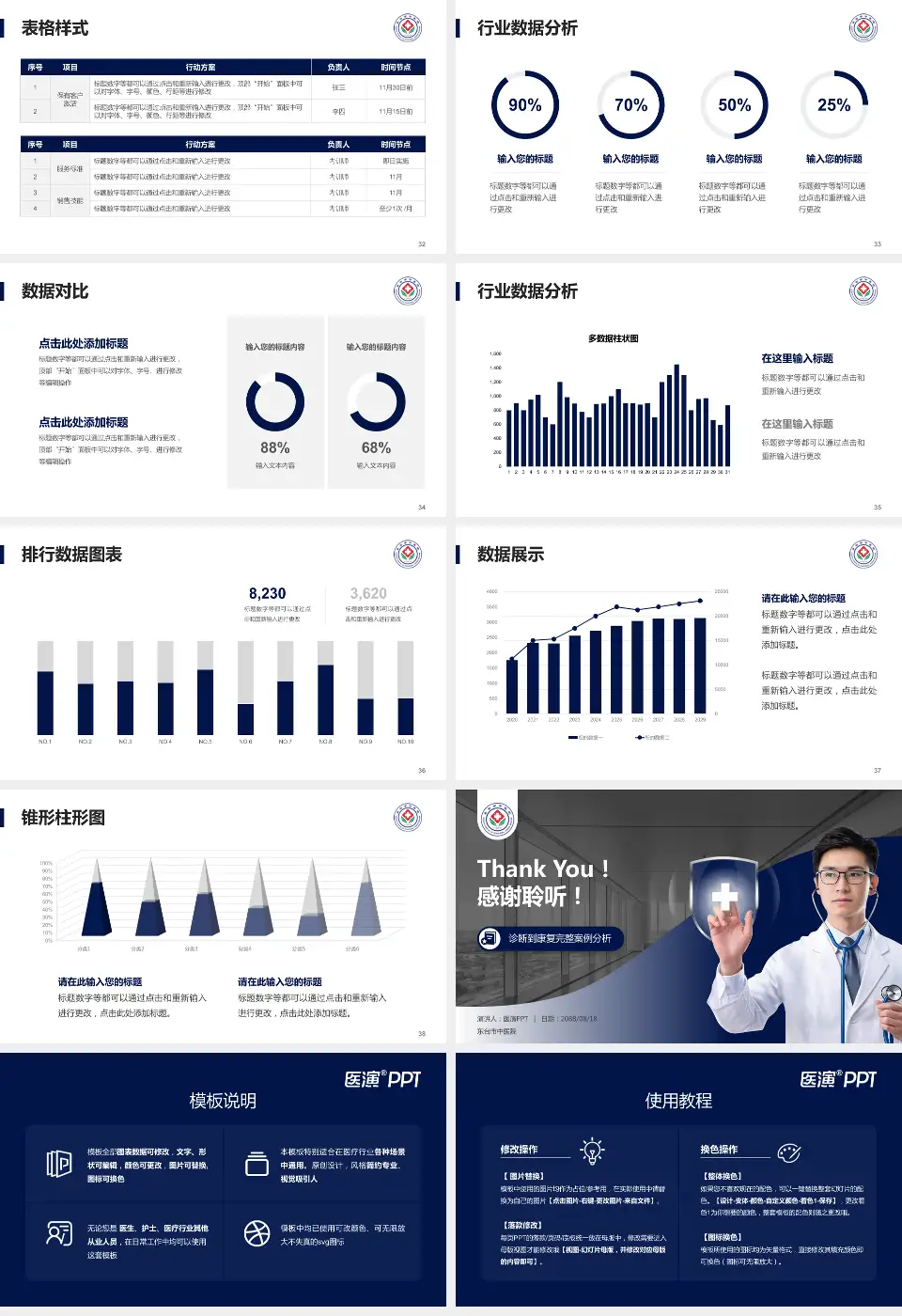 东台市中医院医疗知识普及PPT模板16:9格式幻灯片预览图5