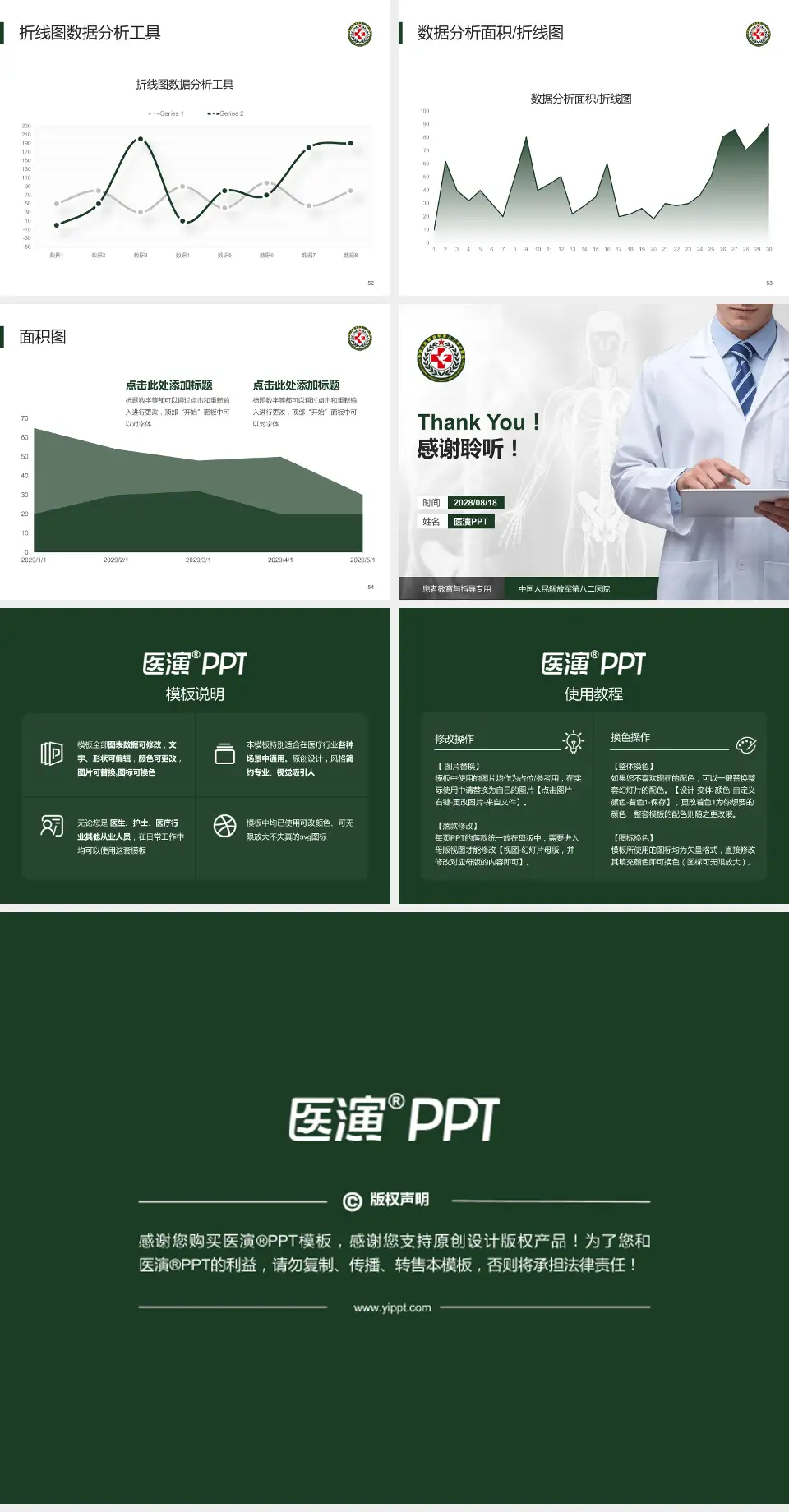 中国人民解放军第八二医院患者教育与指导PPT模板4:3格式幻灯片预览图7