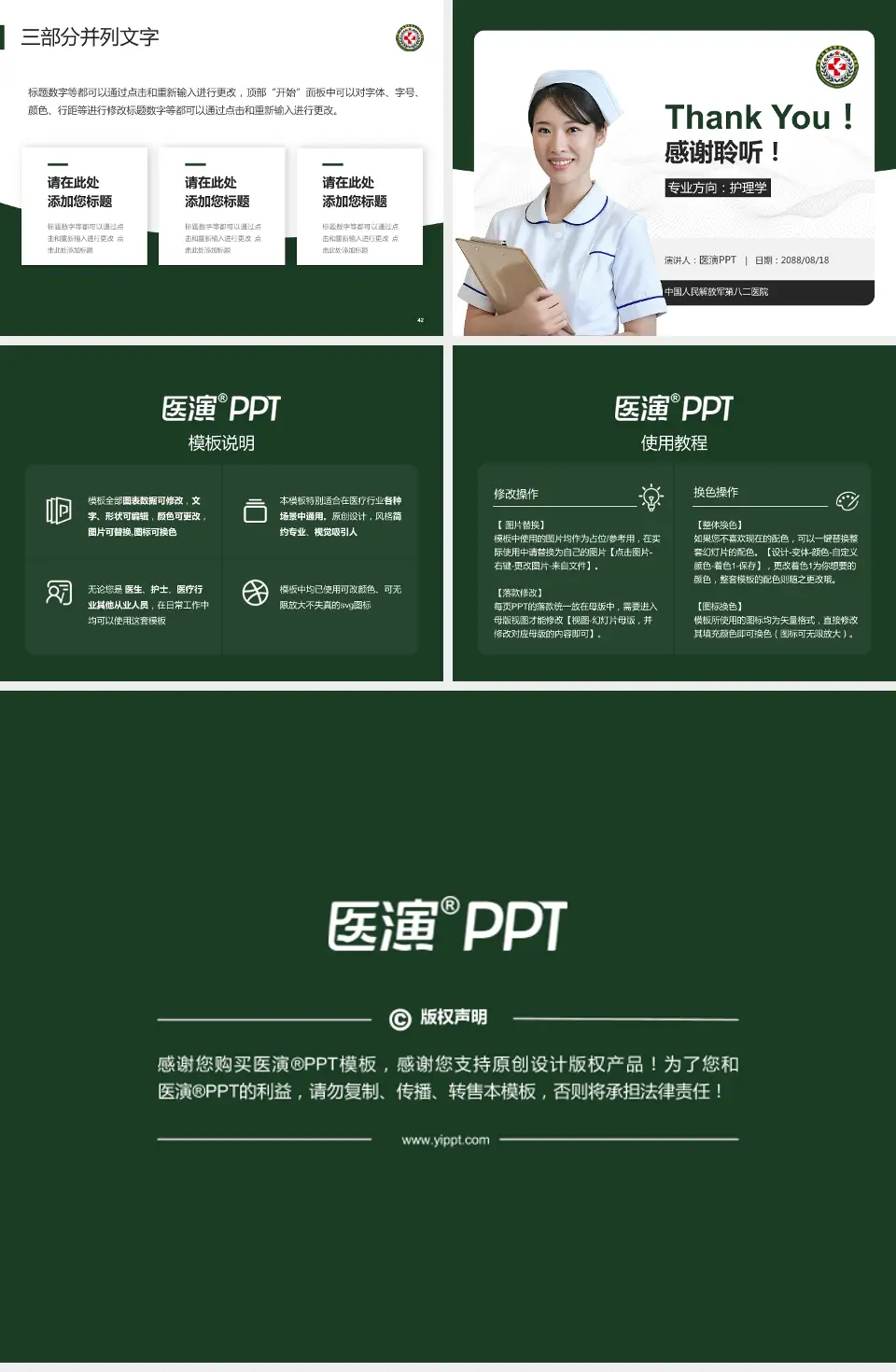 中国人民解放军第八二医院护理专业职业生涯规划PPT模板4:3格式幻灯片预览图6