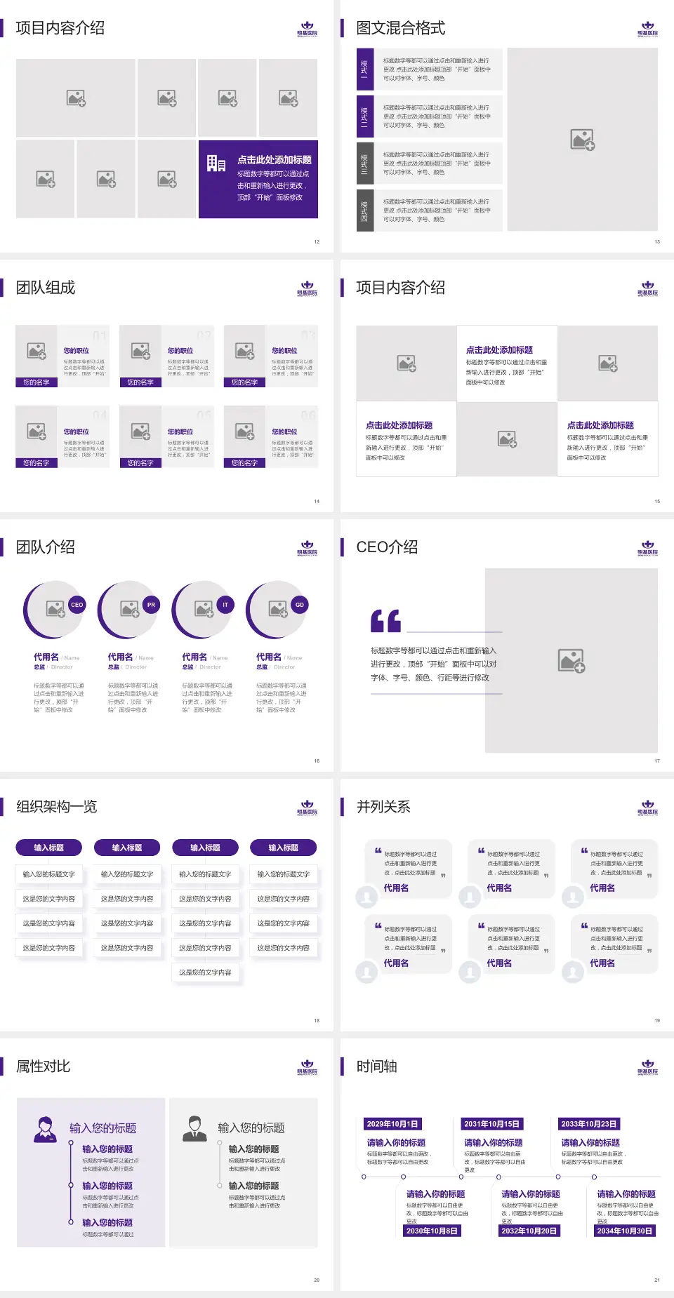 南京明基医院患者教育与指导PPT模板4:3格式幻灯片预览图3