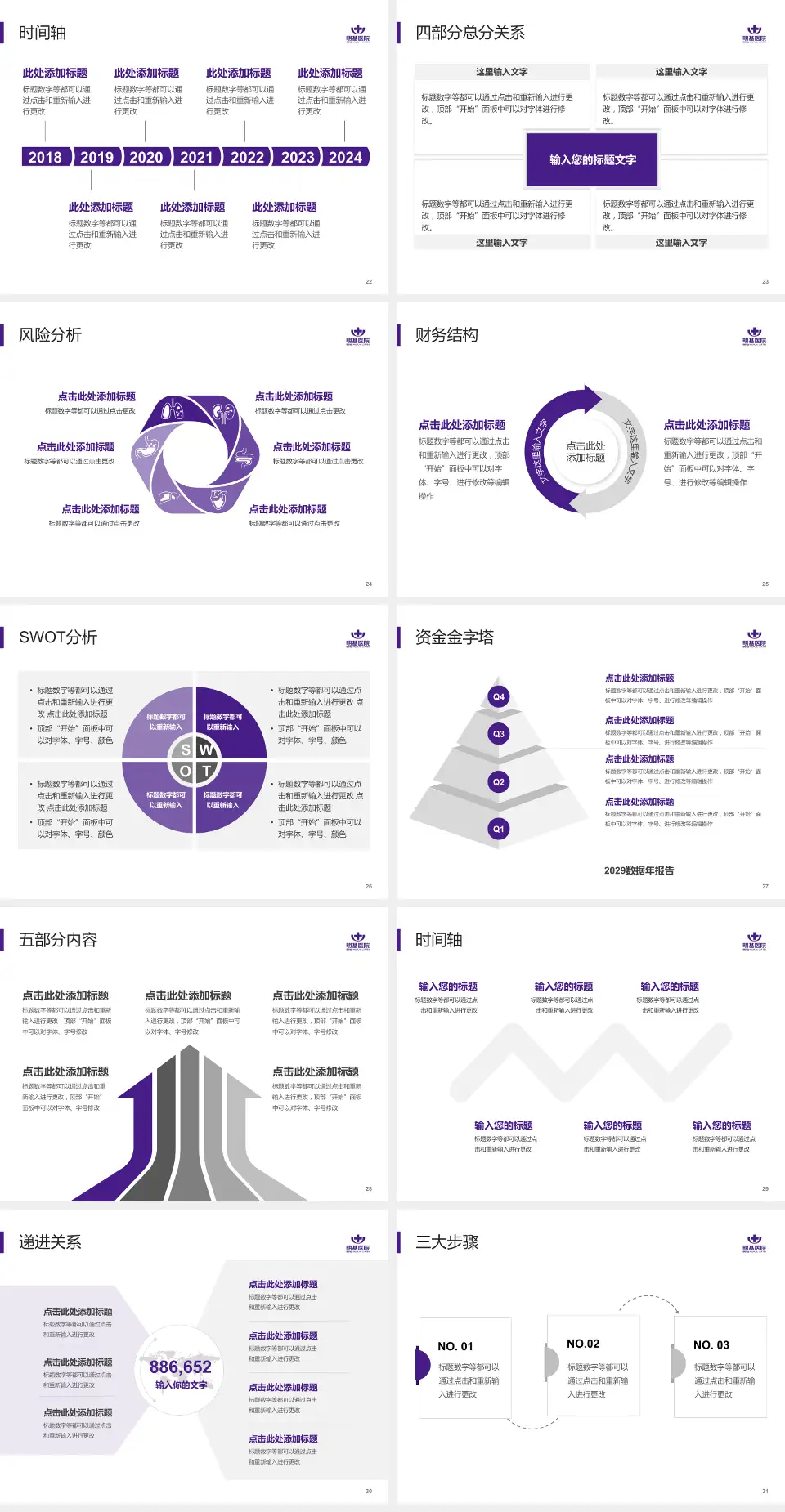 南京明基医院患者教育与指导PPT模板4:3格式幻灯片预览图4