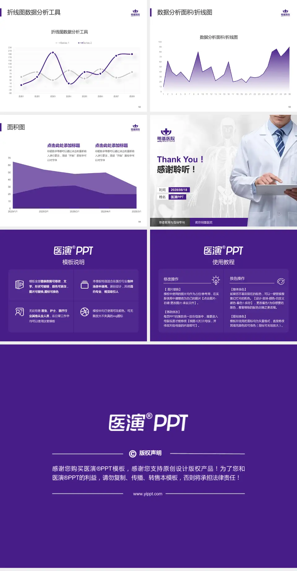 南京明基医院患者教育与指导PPT模板4:3格式幻灯片预览图7