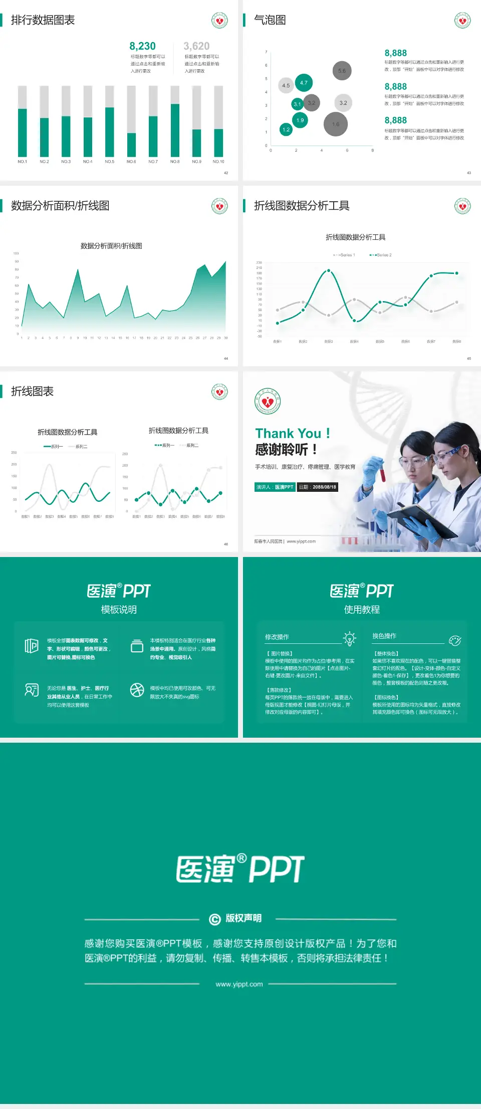 阳春市人民医院科研成果展示PPT模板4:3格式幻灯片预览图6