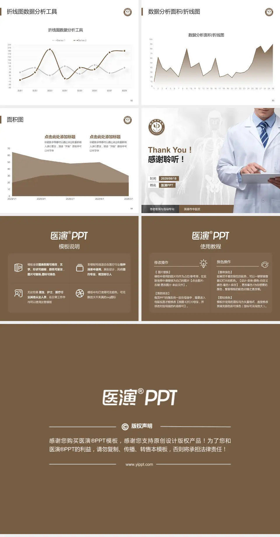 英德市中医院患者教育与指导PPT模板4:3格式幻灯片预览图7