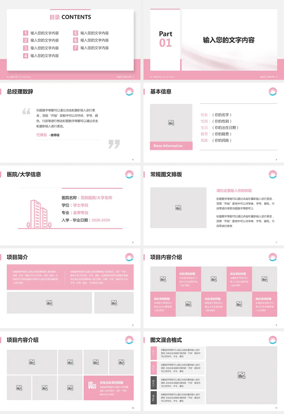 珠海市妇幼保健院个人求职应聘简历PPT模板16:9格式幻灯片预览图2