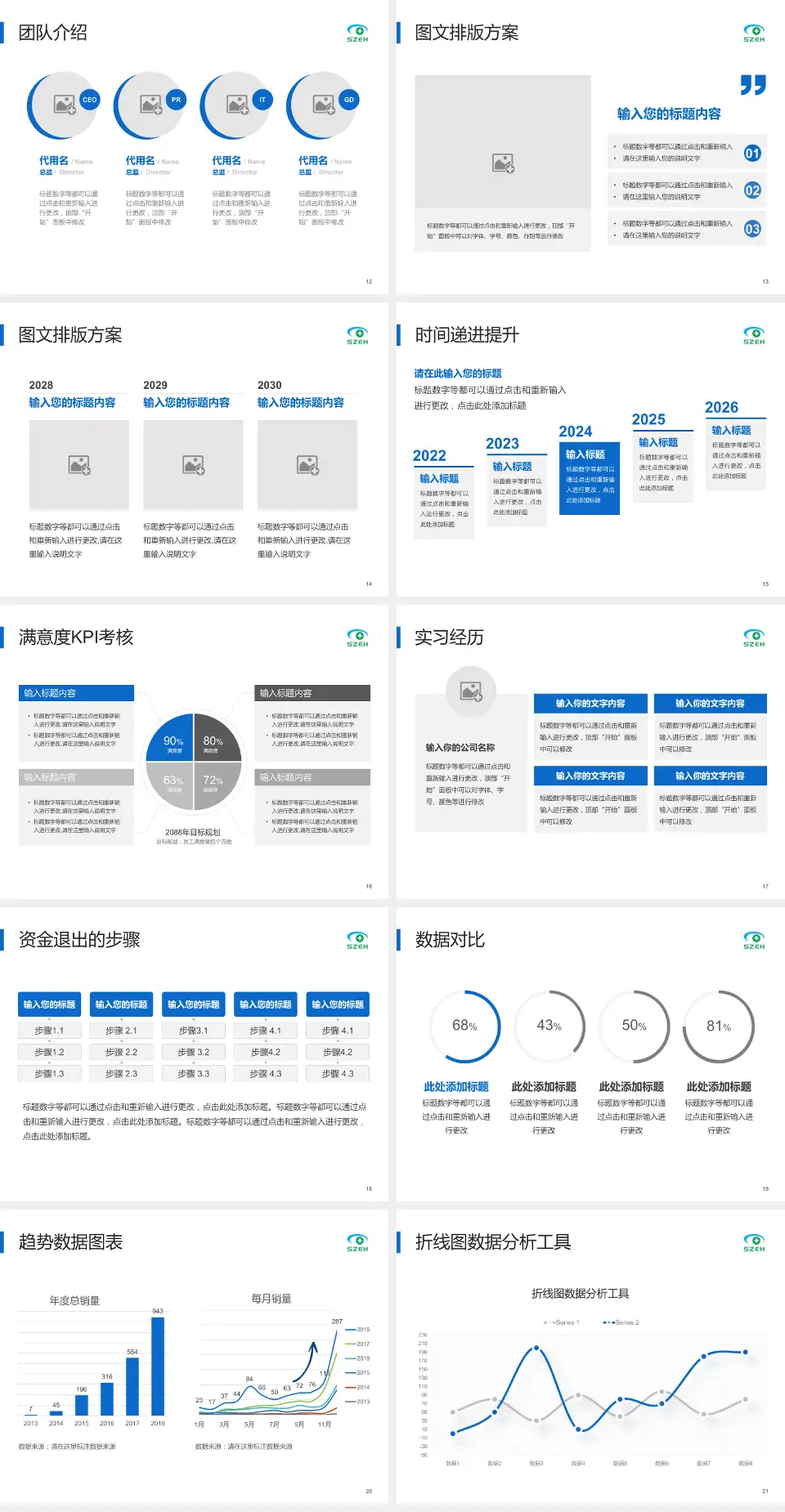 深圳市眼科医院培训与教育PPT模板4:3格式幻灯片预览图3