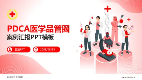 清远市红十字会医院品管圈PDCA演示专用PPT模板