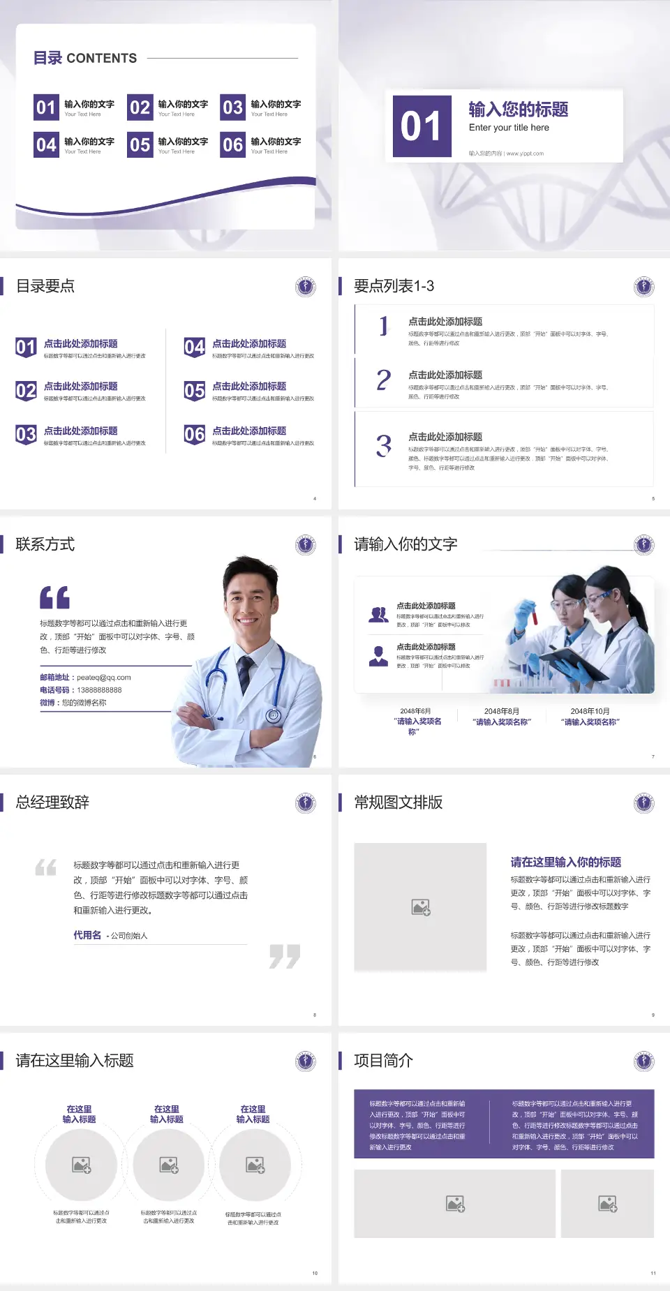 深圳市第二人民医院项目申请与汇报PPT模板4:3格式幻灯片预览图2