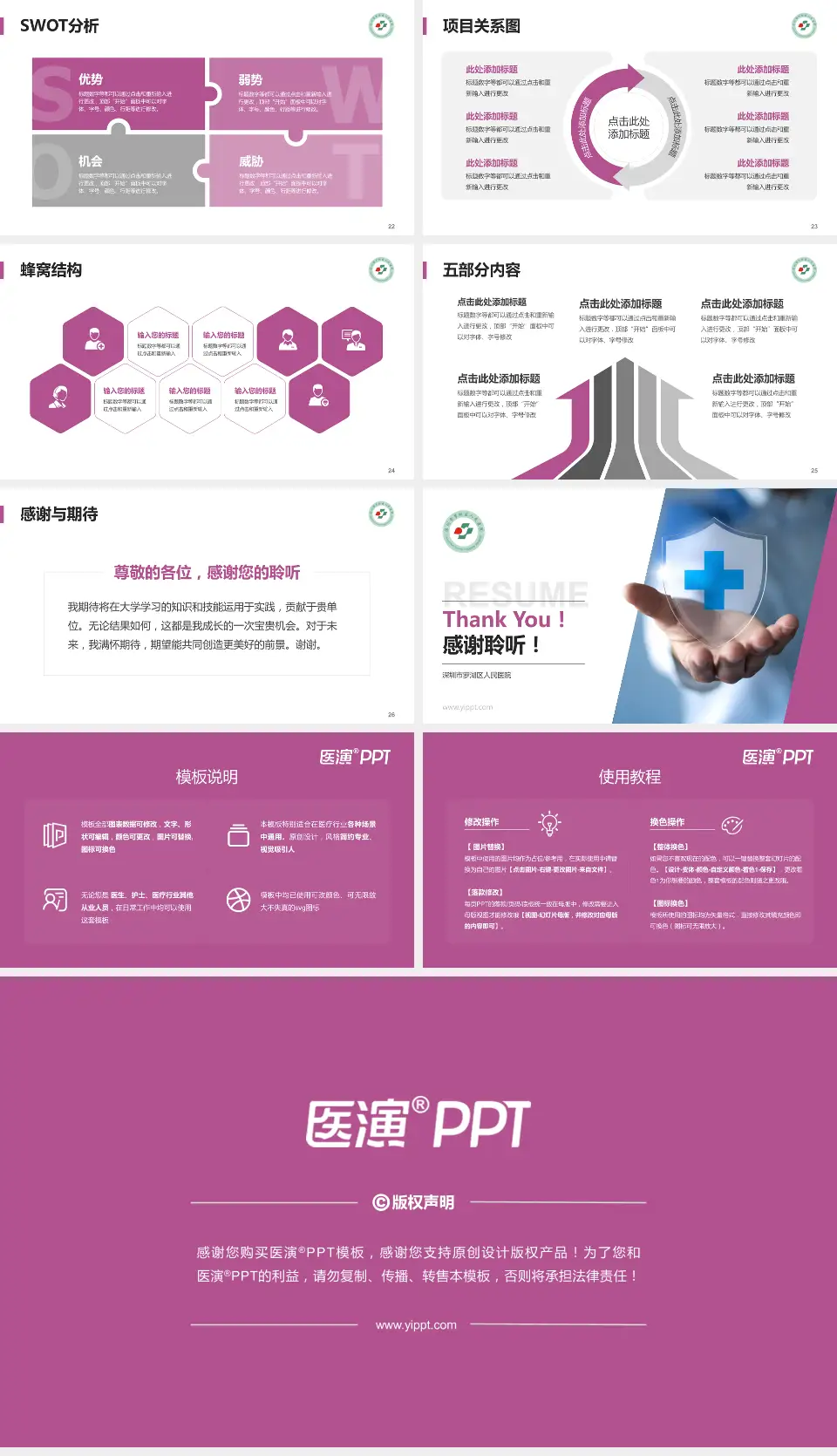 深圳市罗湖区人民医院个人求职应聘简历PPT模板16:9格式幻灯片预览图4