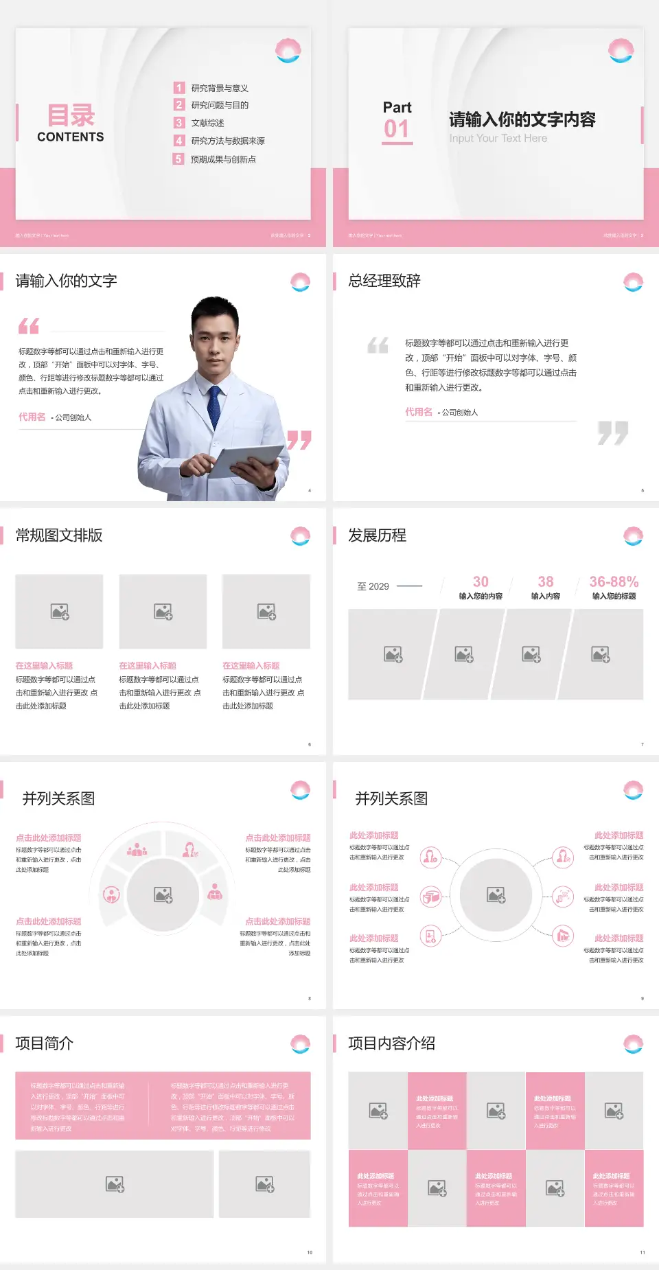 珠海市妇幼保健院医院管理报告PPT模板4:3格式幻灯片预览图2