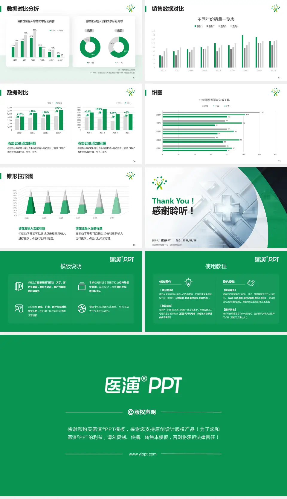 番禺健康管理中心（番禺康复医院）医疗行业比赛专用PPT模板16:9格式幻灯片预览图7