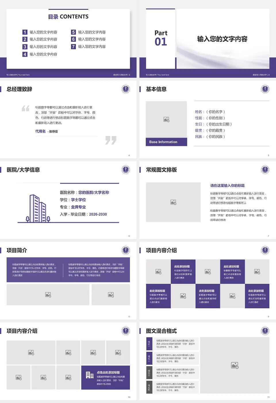 深圳市第二人民医院个人求职应聘简历PPT模板16:9格式幻灯片预览图2