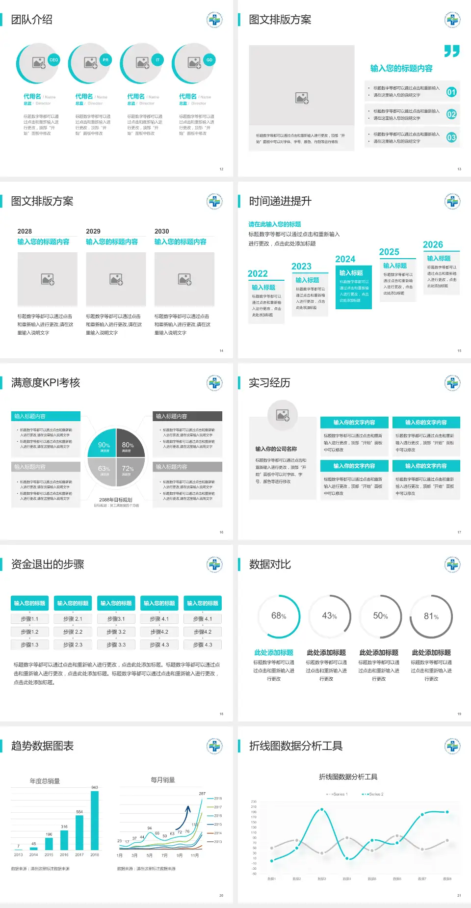 深圳市第三人民医院培训与教育PPT模板4:3格式幻灯片预览图3