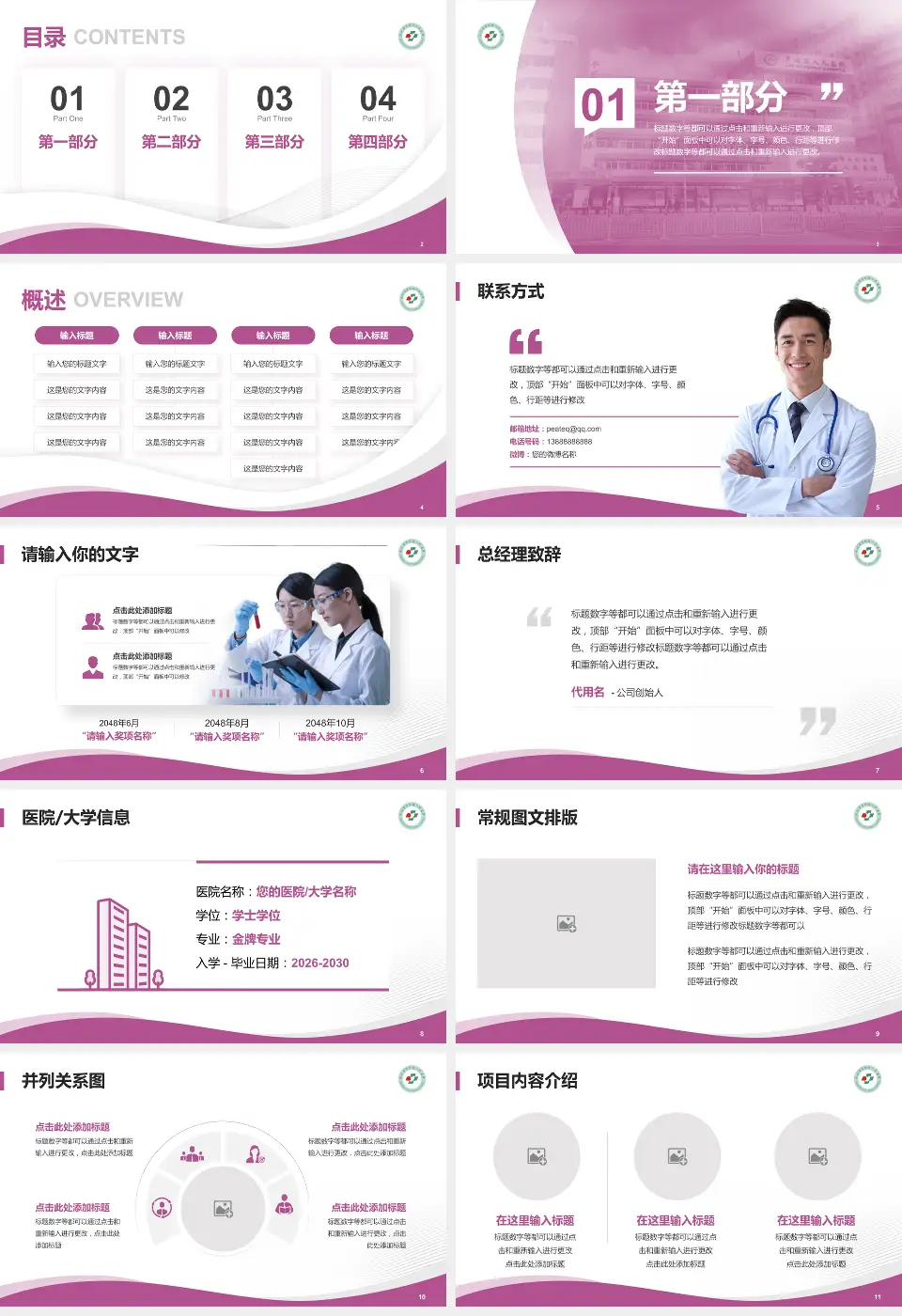 深圳市罗湖区人民医院会议与研讨会PPT模板16:9格式幻灯片预览图2