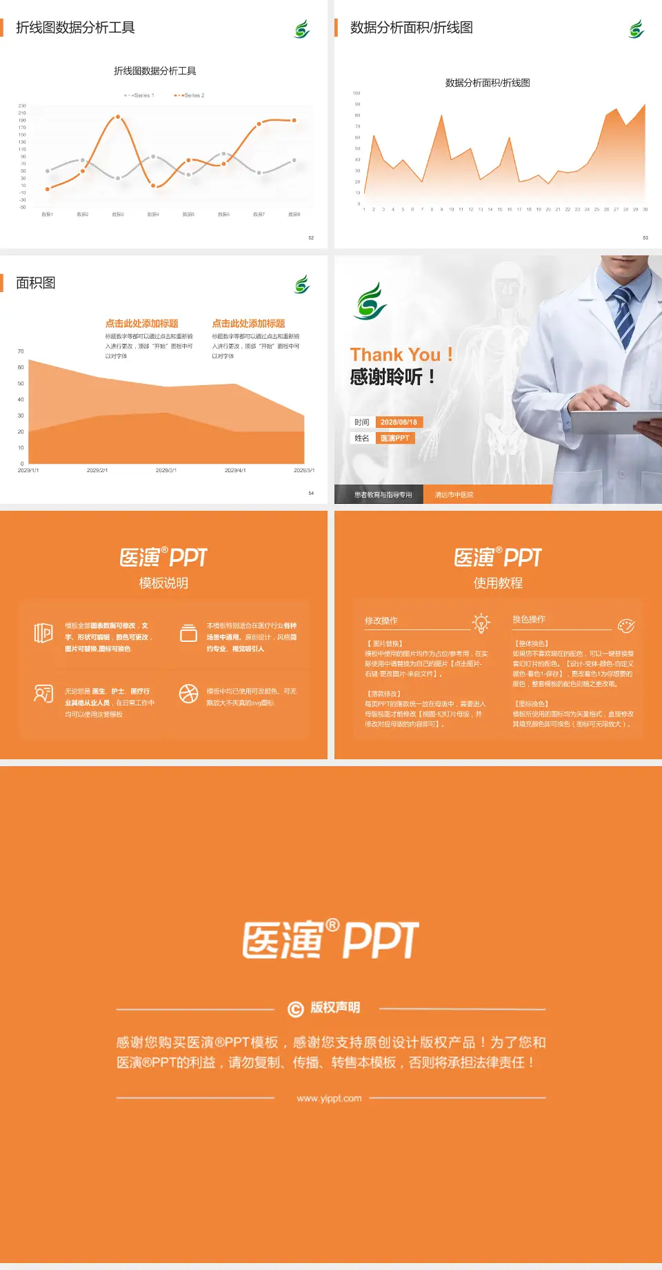 清远市中医院患者教育与指导PPT模板4:3格式幻灯片预览图7