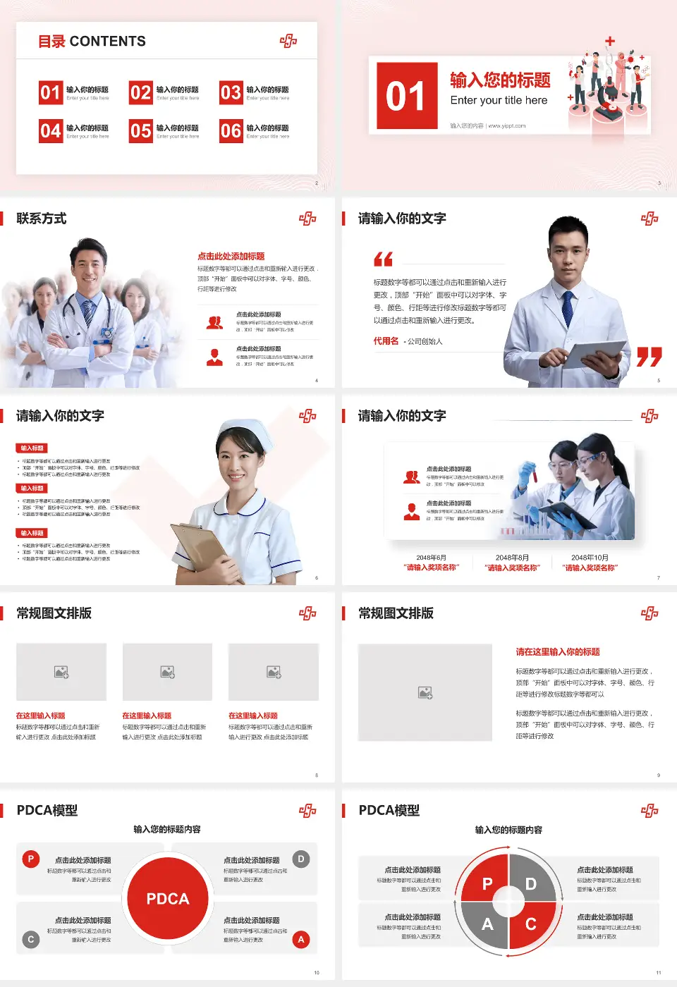 潮州市中心医院品管圈PDCA演示专用PPT模板16:9格式幻灯片预览图2