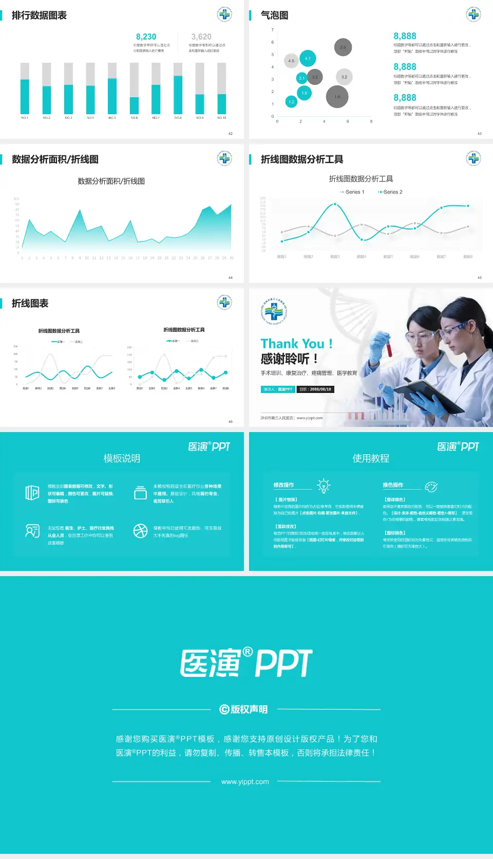 深圳市第三人民医院科研成果展示PPT模板16:9格式幻灯片预览图6