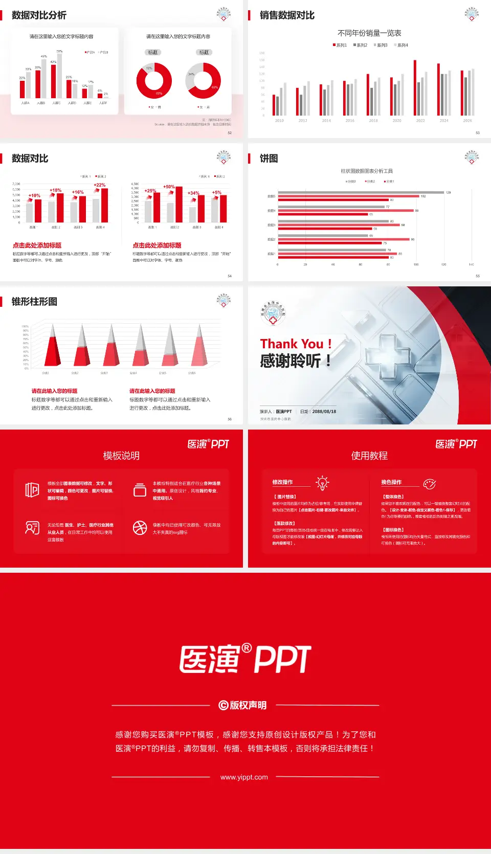 深圳市龙岗中心医院医疗行业比赛专用PPT模板16:9格式幻灯片预览图7