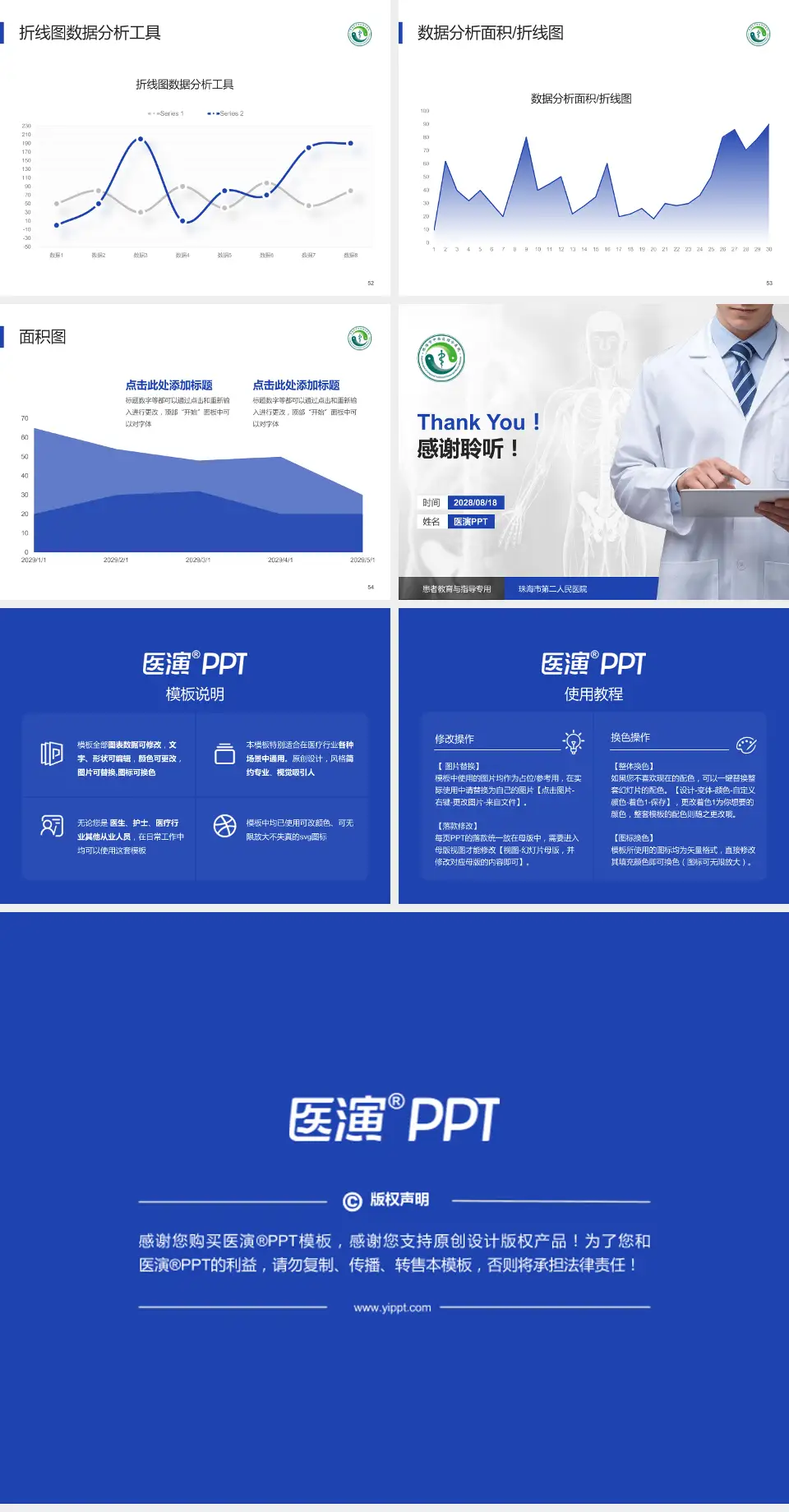 珠海市第二人民医院患者教育与指导PPT模板4:3格式幻灯片预览图7