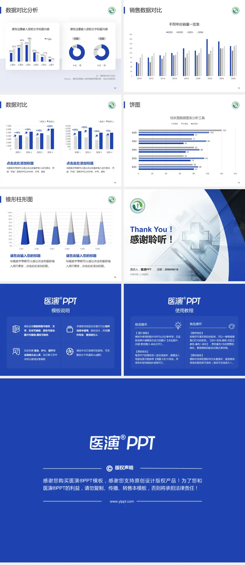 珠海市第二人民医院医疗行业比赛专用PPT模板4:3格式幻灯片预览图7