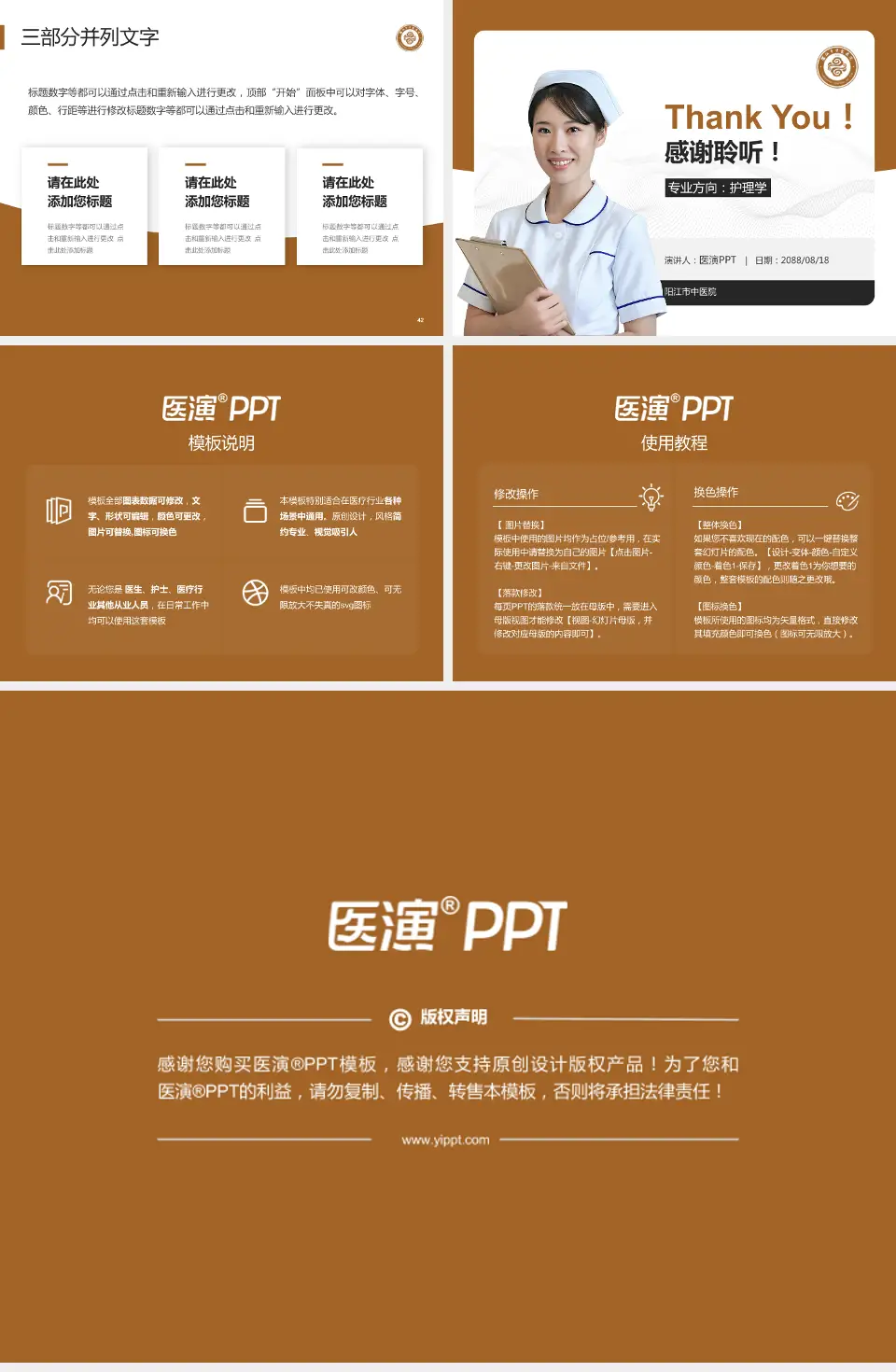 阳江市中医院护理专业职业生涯规划PPT模板4:3格式幻灯片预览图6