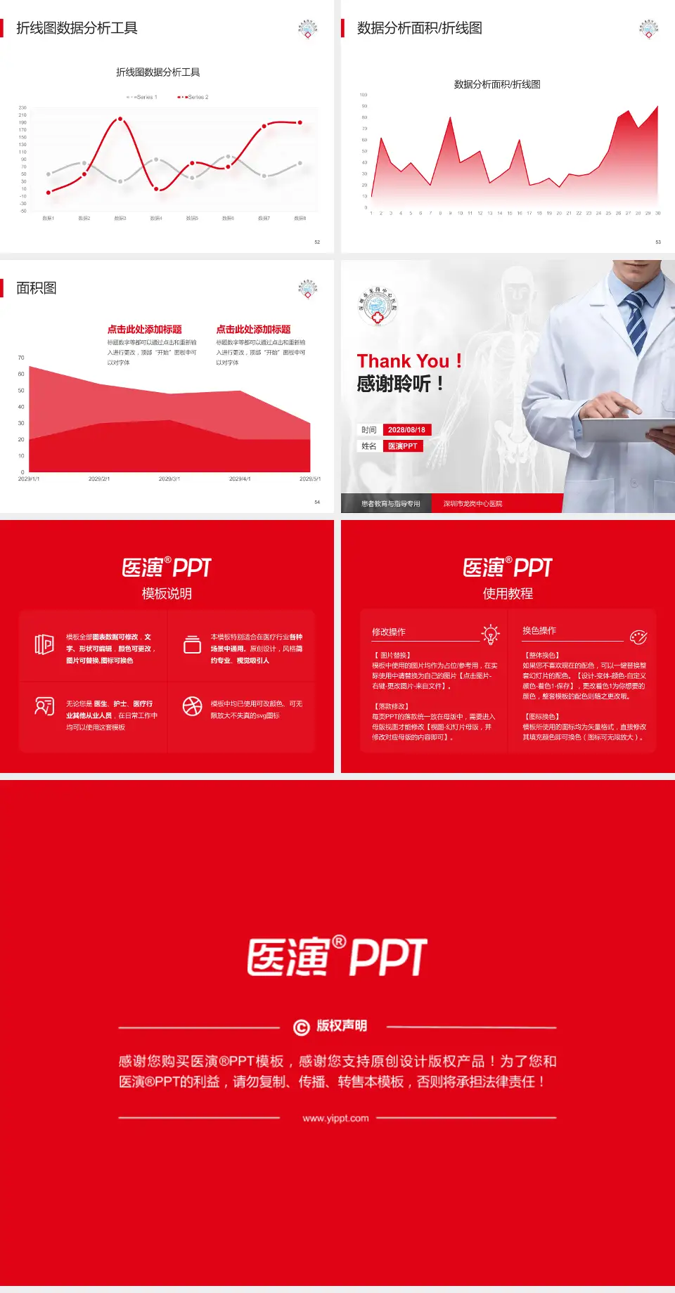 深圳市龙岗中心医院患者教育与指导PPT模板4:3格式幻灯片预览图7