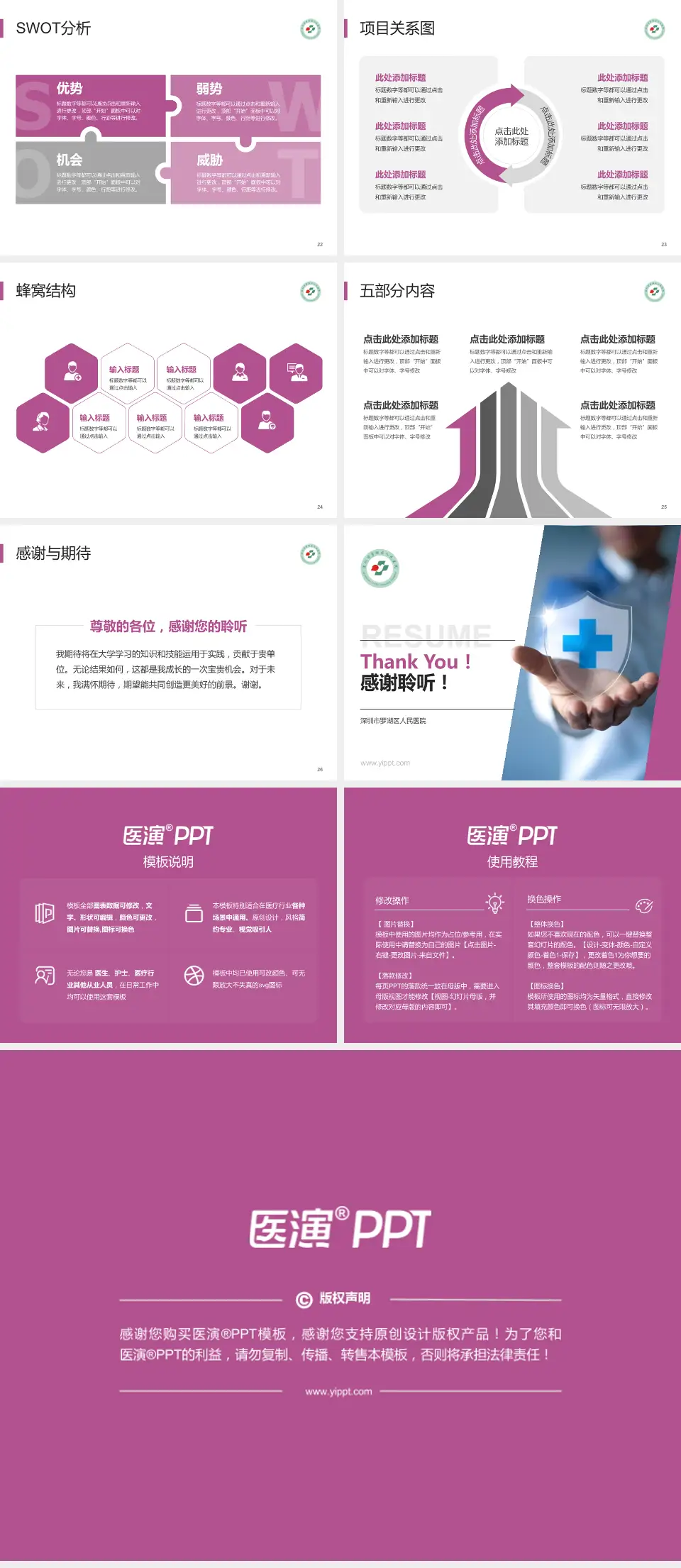 深圳市罗湖区人民医院个人求职应聘简历PPT模板4:3格式幻灯片预览图4