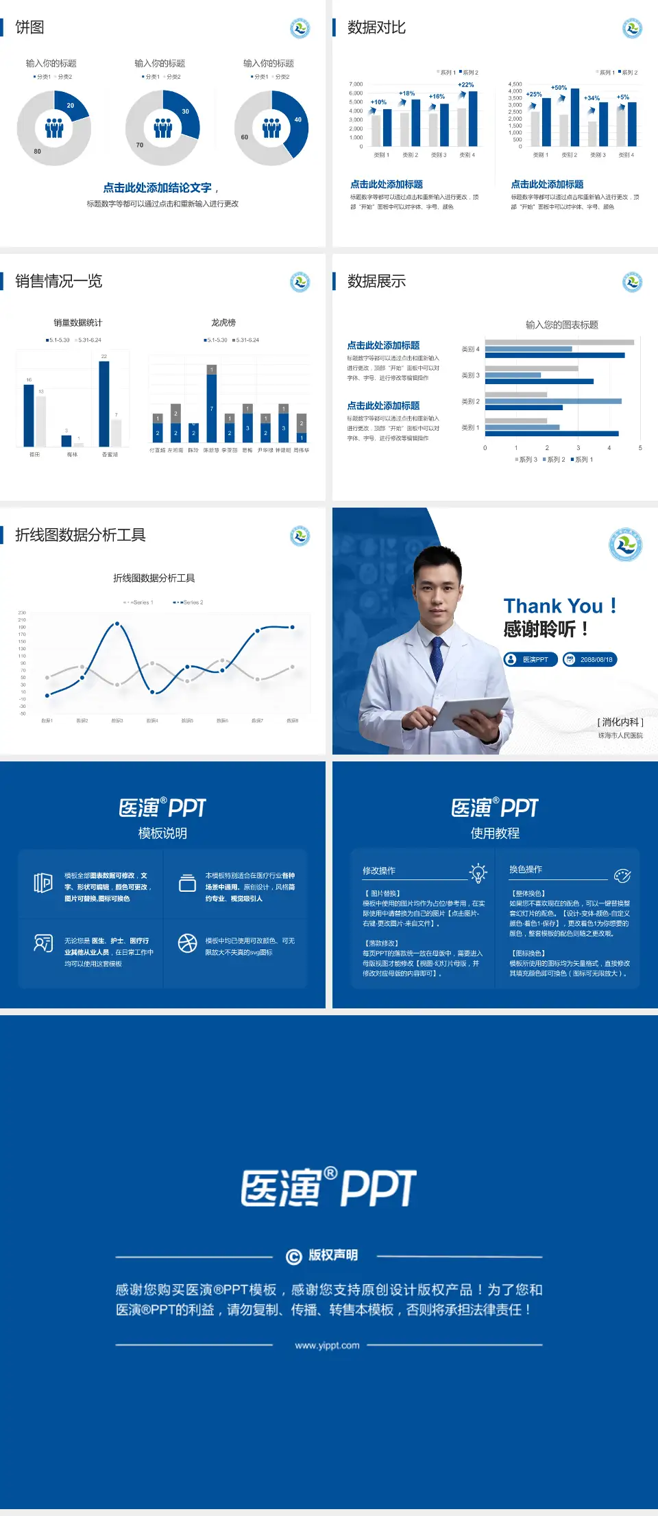 珠海市人民医院病例分享与讨论PPT模板4:3格式幻灯片预览图4