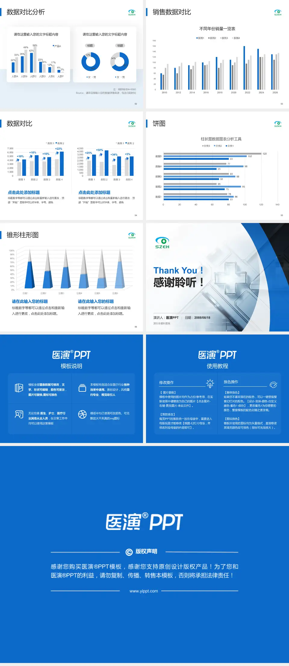 深圳市眼科医院医疗行业比赛专用PPT模板4:3格式幻灯片预览图7