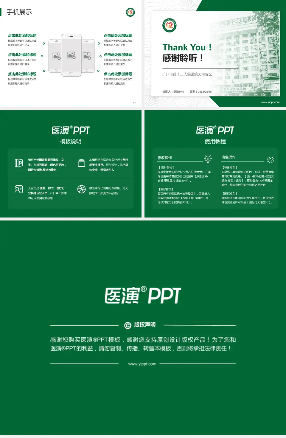 广州市第十二人民医院天河院区医院管理报告PPT模板4:3格式幻灯片预览图7