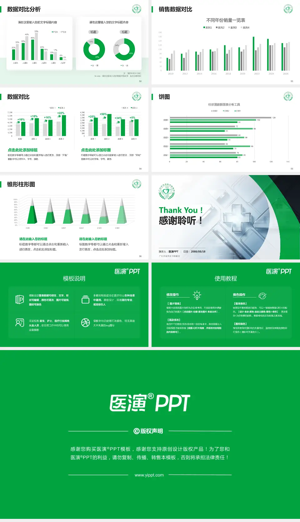 广州市越秀区中医医院医疗行业比赛专用PPT模板16:9格式幻灯片预览图7