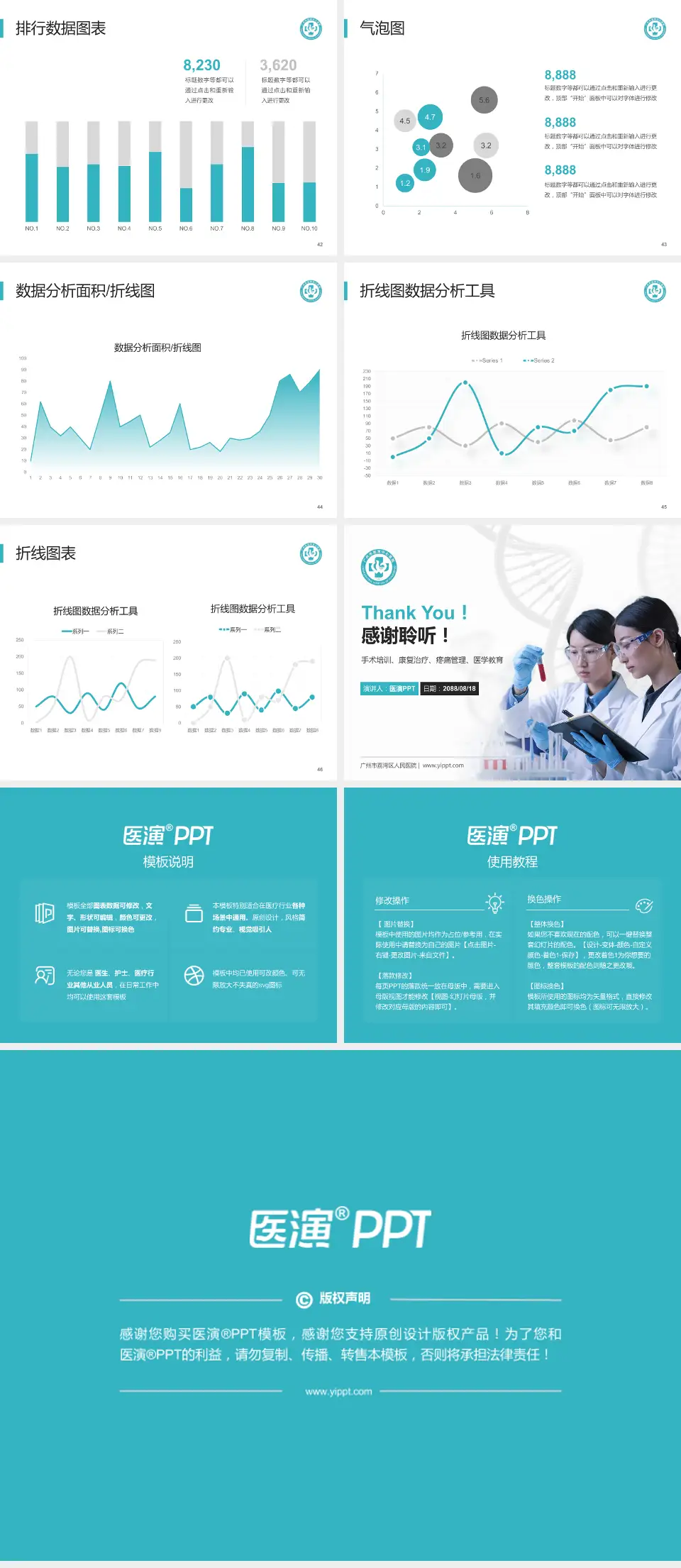 广州市荔湾区人民医院科研成果展示PPT模板4:3格式幻灯片预览图6