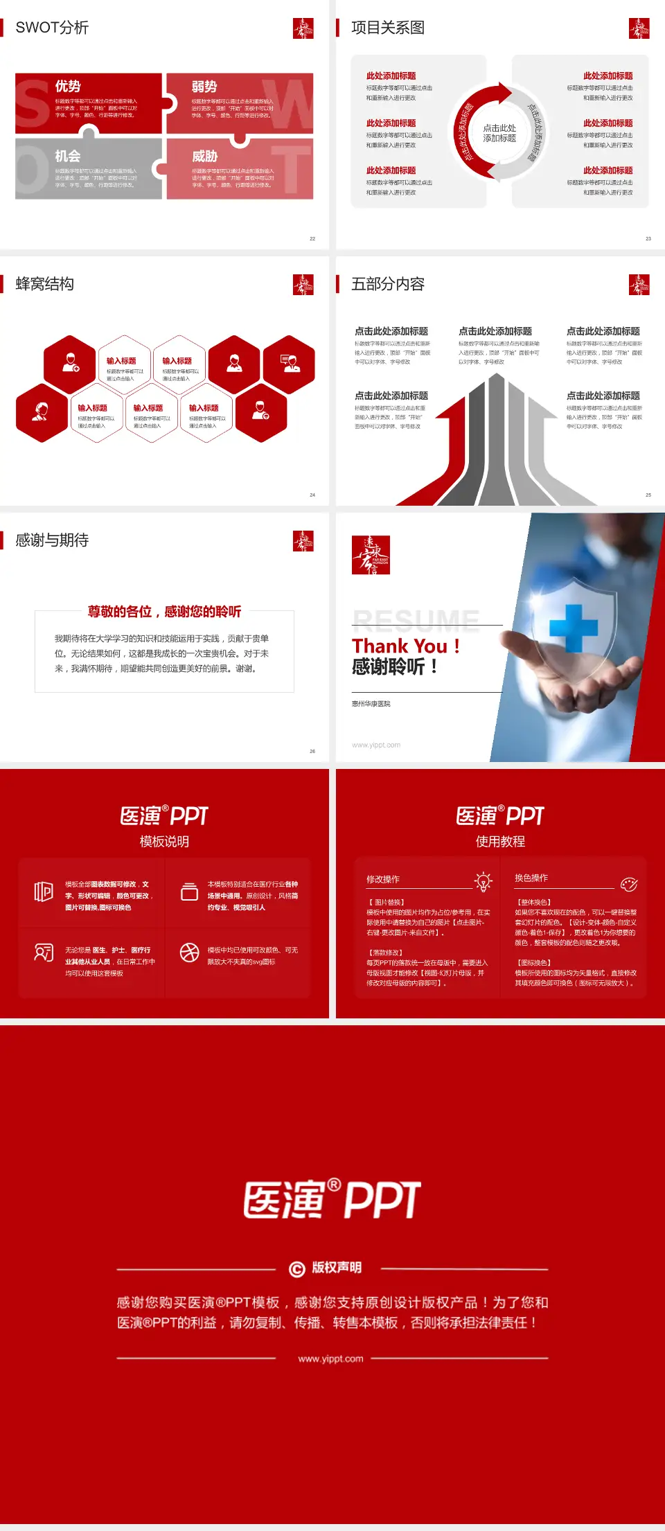 惠州华康医院个人求职应聘简历PPT模板4:3格式幻灯片预览图4