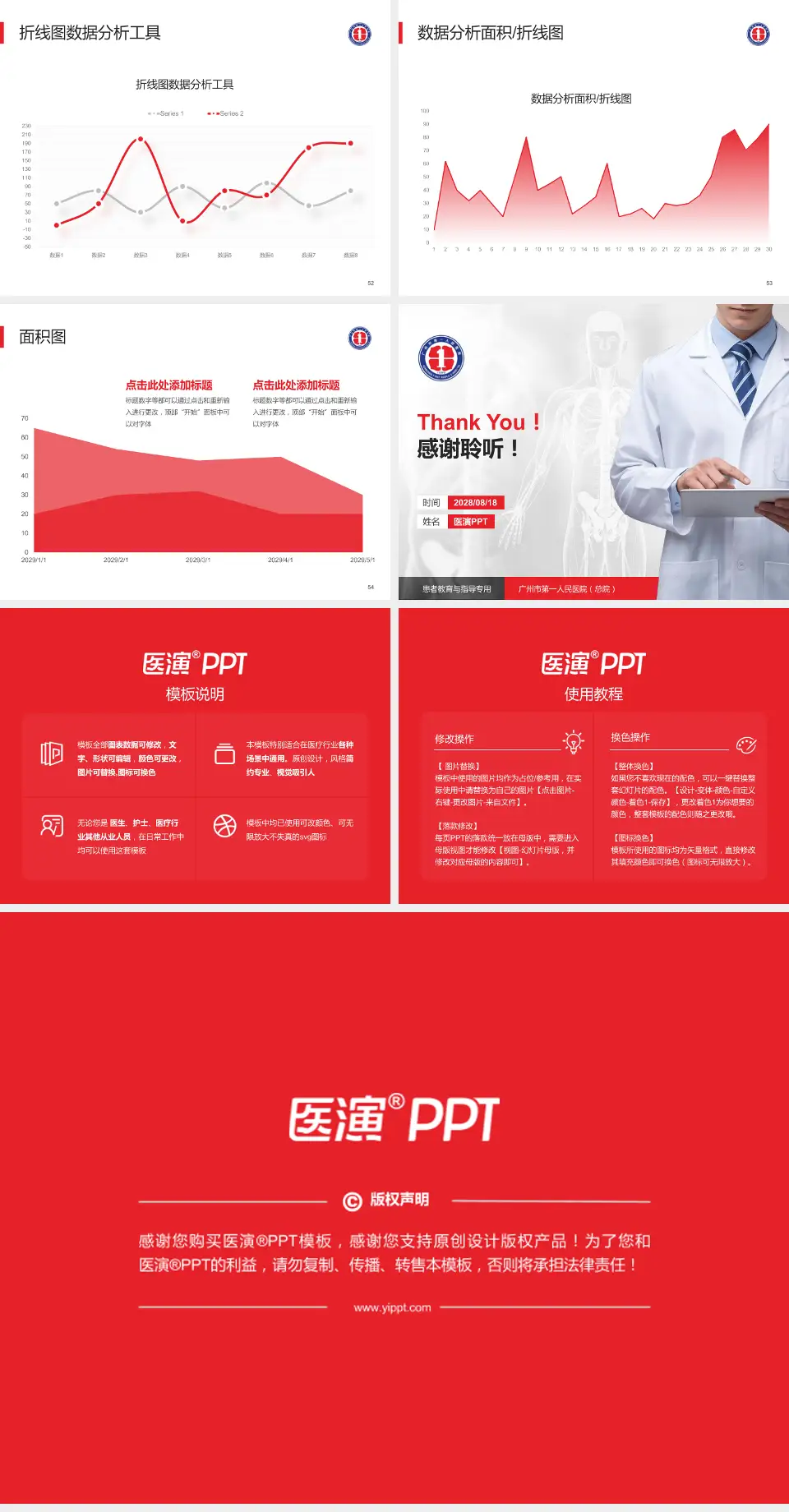 广州市第一人民医院（总院）患者教育与指导PPT模板4:3格式幻灯片预览图7