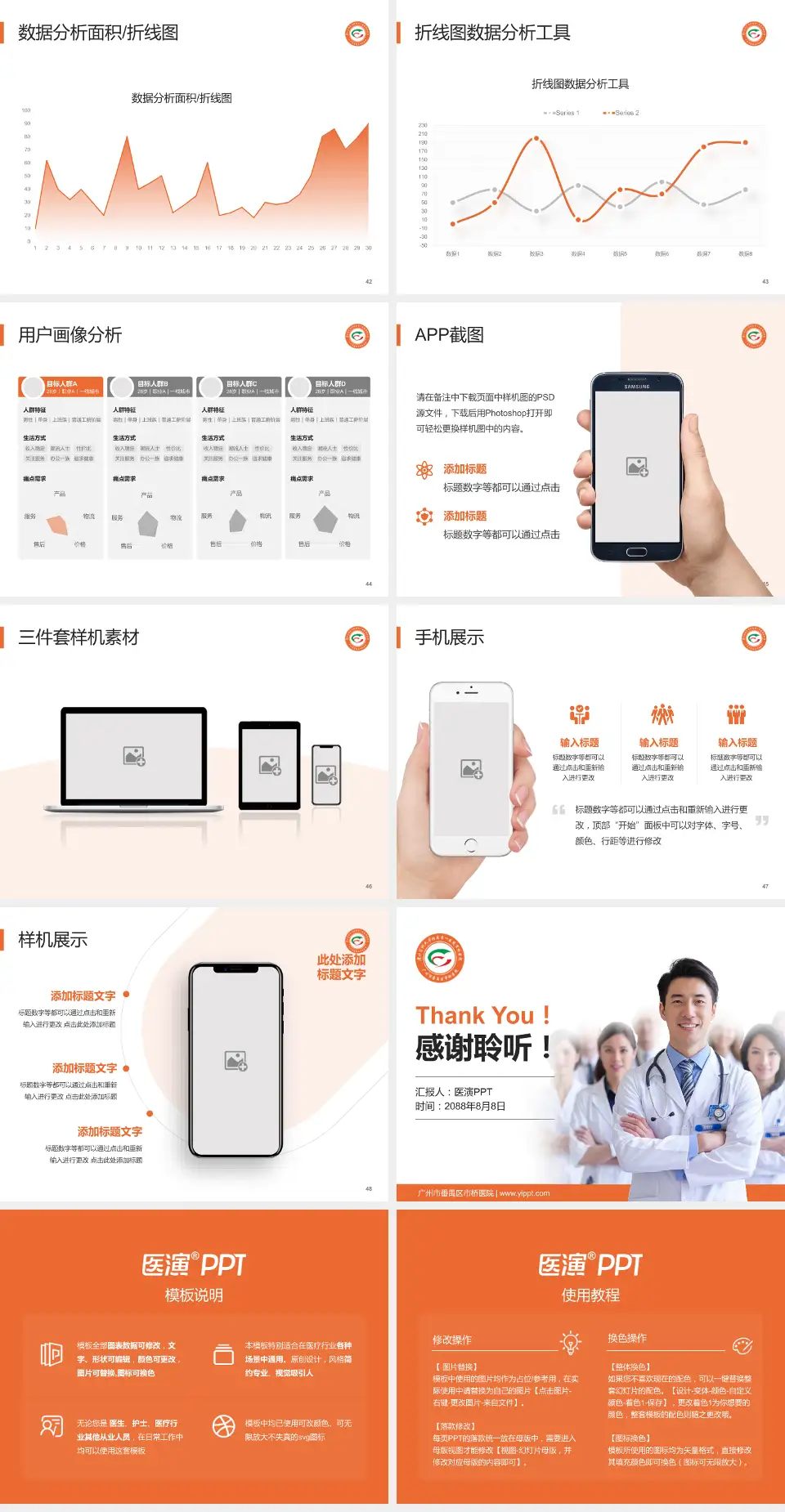 广州市番禺区市桥医院科室介绍与推广PPT模板4:3格式幻灯片预览图6