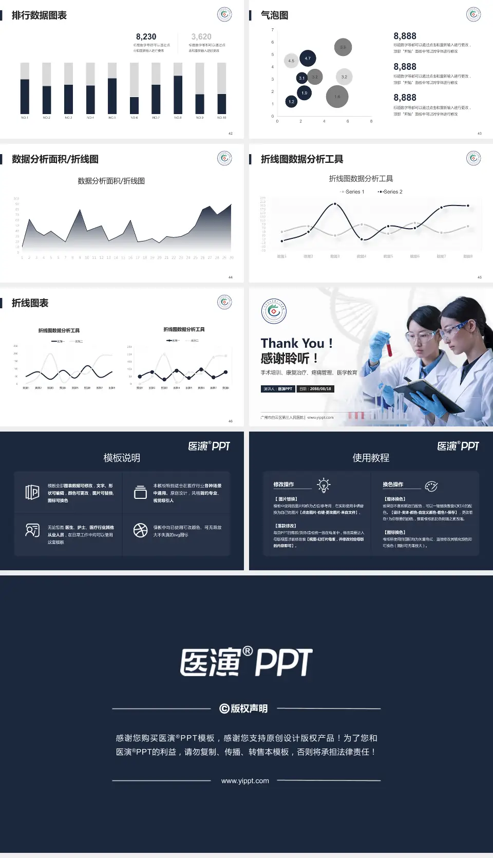 广州市白云区第三人民医院科研成果展示PPT模板16:9格式幻灯片预览图6