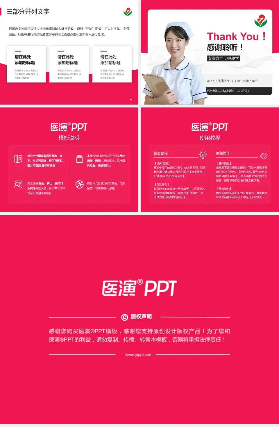 惠州市第二妇幼保健院（江北分院）护理专业职业生涯规划PPT模板4:3格式幻灯片预览图6