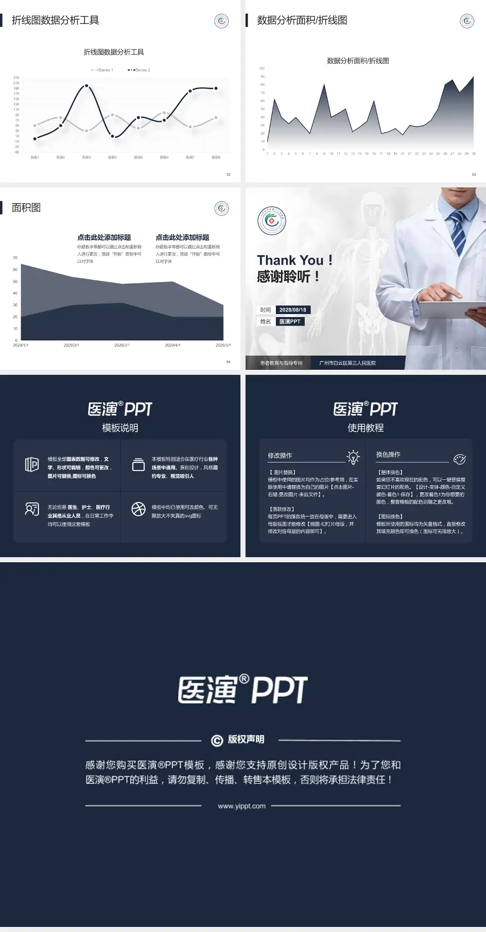 广州市白云区第三人民医院患者教育与指导PPT模板4:3格式幻灯片预览图7