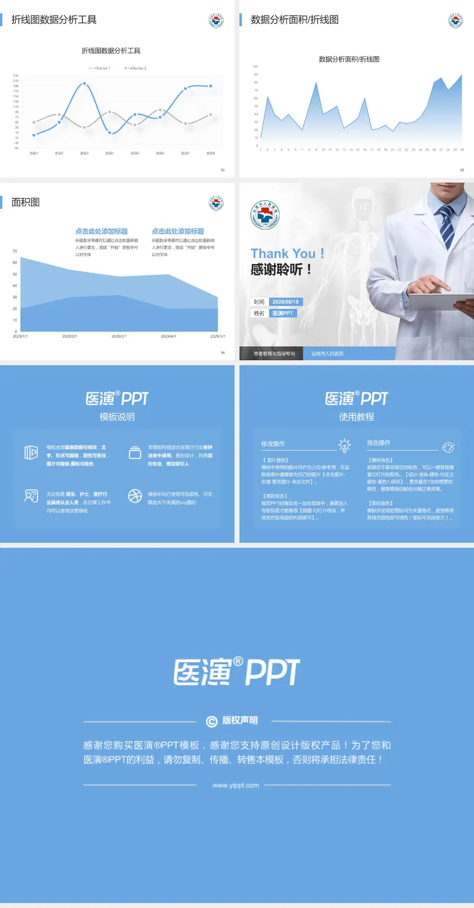 汕尾市人民医院患者教育与指导PPT模板4:3格式幻灯片预览图7