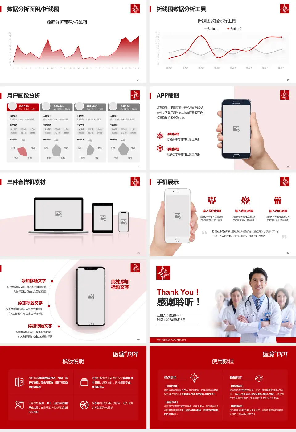 惠州华康医院科室介绍与推广PPT模板16:9格式幻灯片预览图6