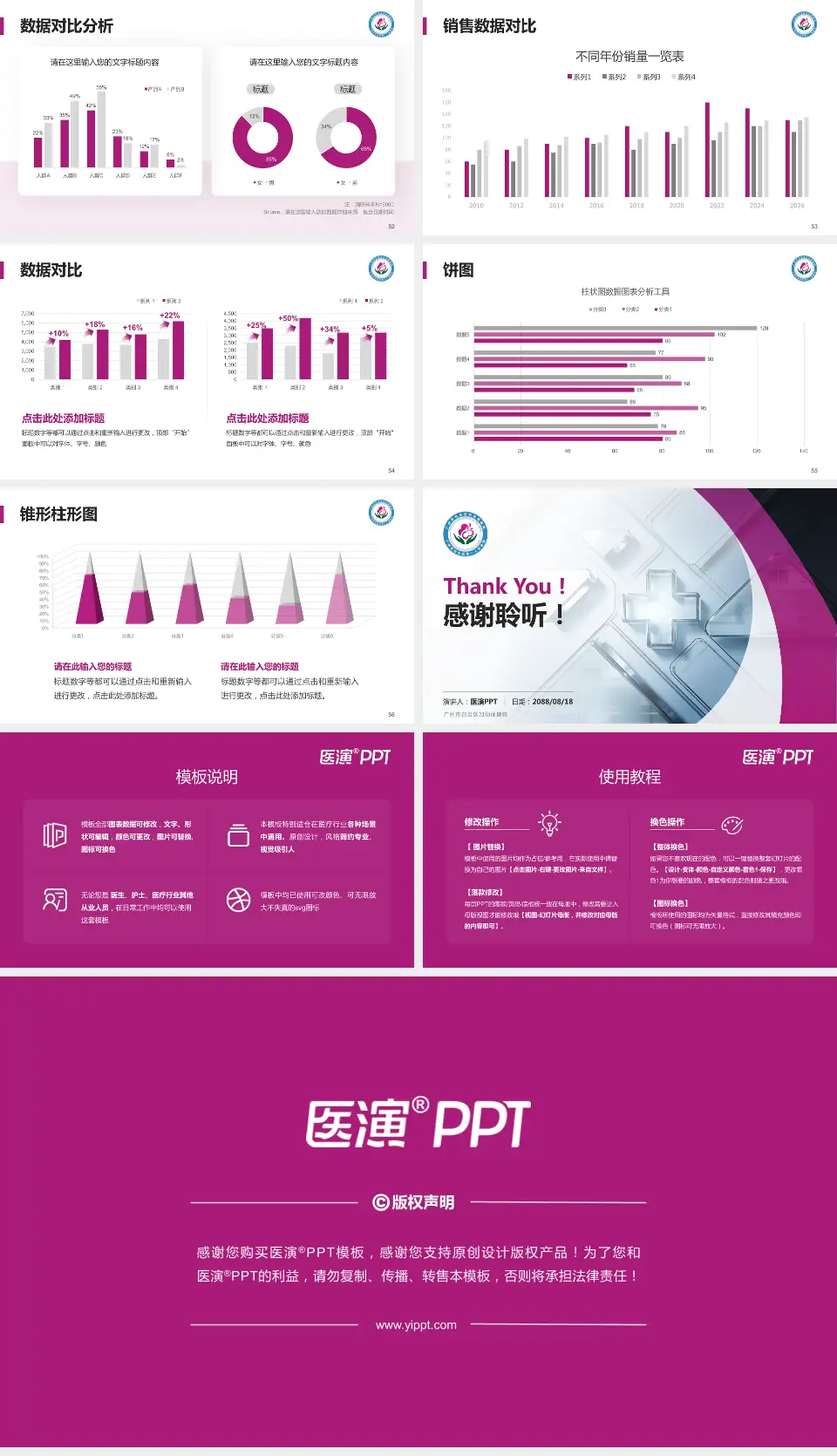 广州市白云区妇幼保健院医疗行业比赛专用PPT模板16:9格式幻灯片预览图7
