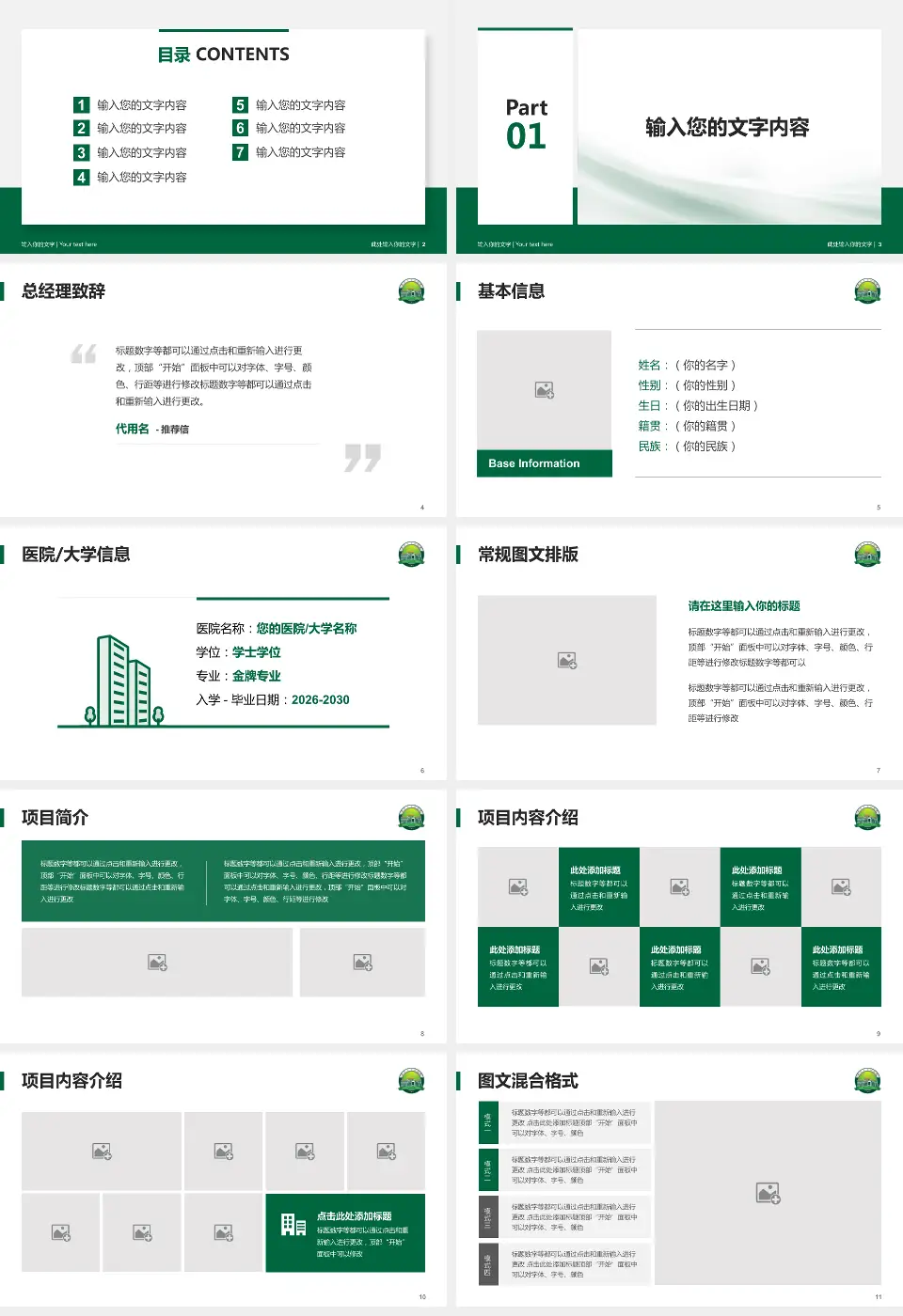 开平市中心医院个人求职应聘简历PPT模板16:9格式幻灯片预览图2