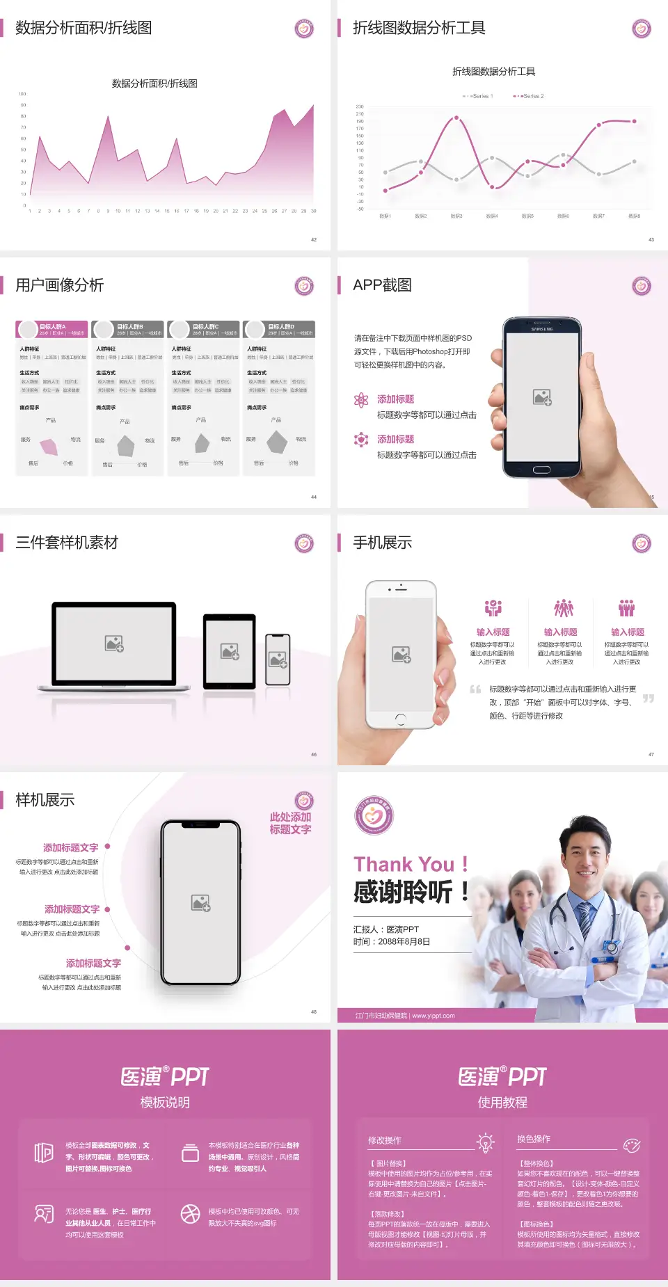 江门市妇幼保健院科室介绍与推广PPT模板4:3格式幻灯片预览图6