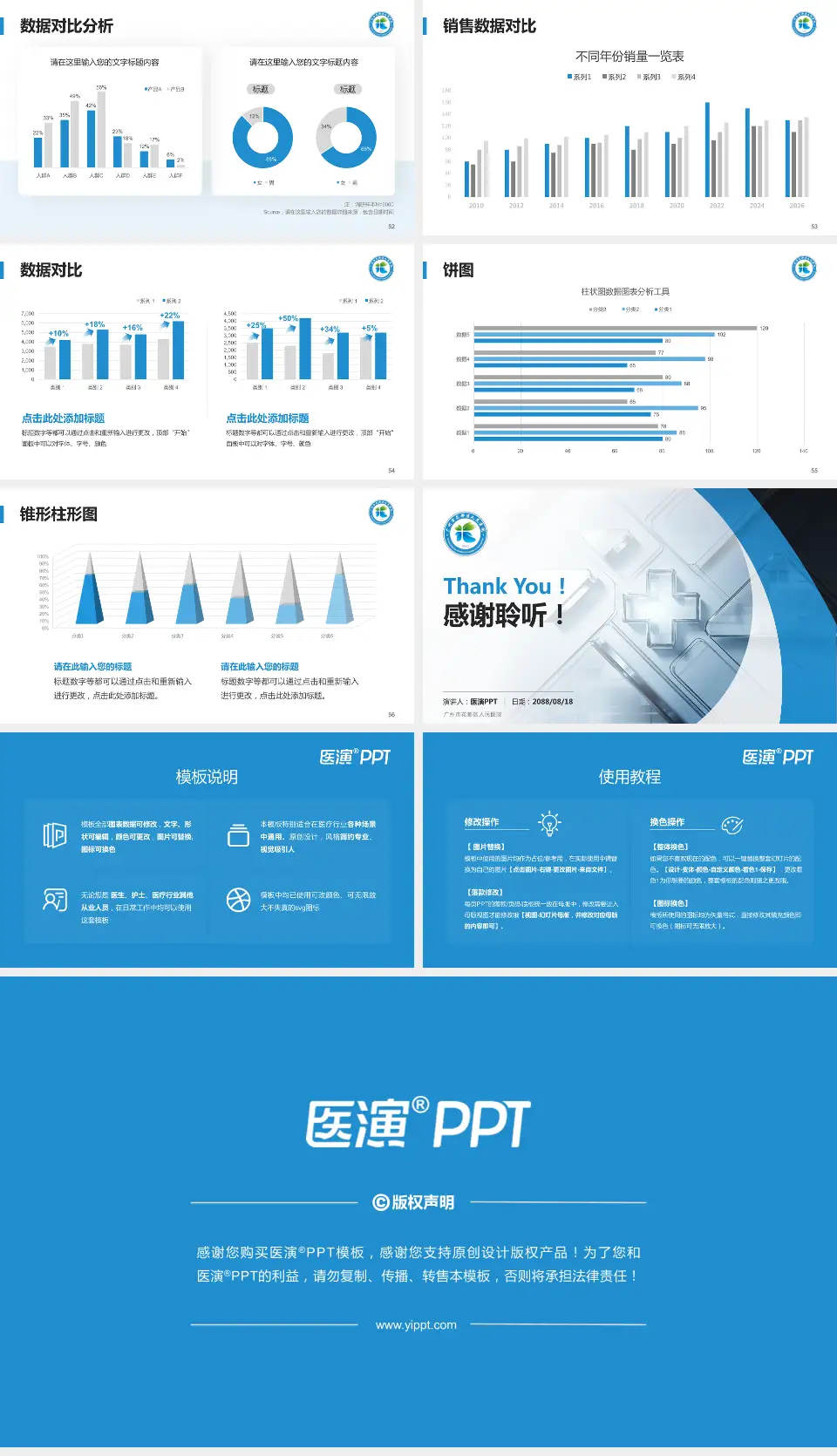 广州市花都区人民医院医疗行业比赛专用PPT模板16:9格式幻灯片预览图7