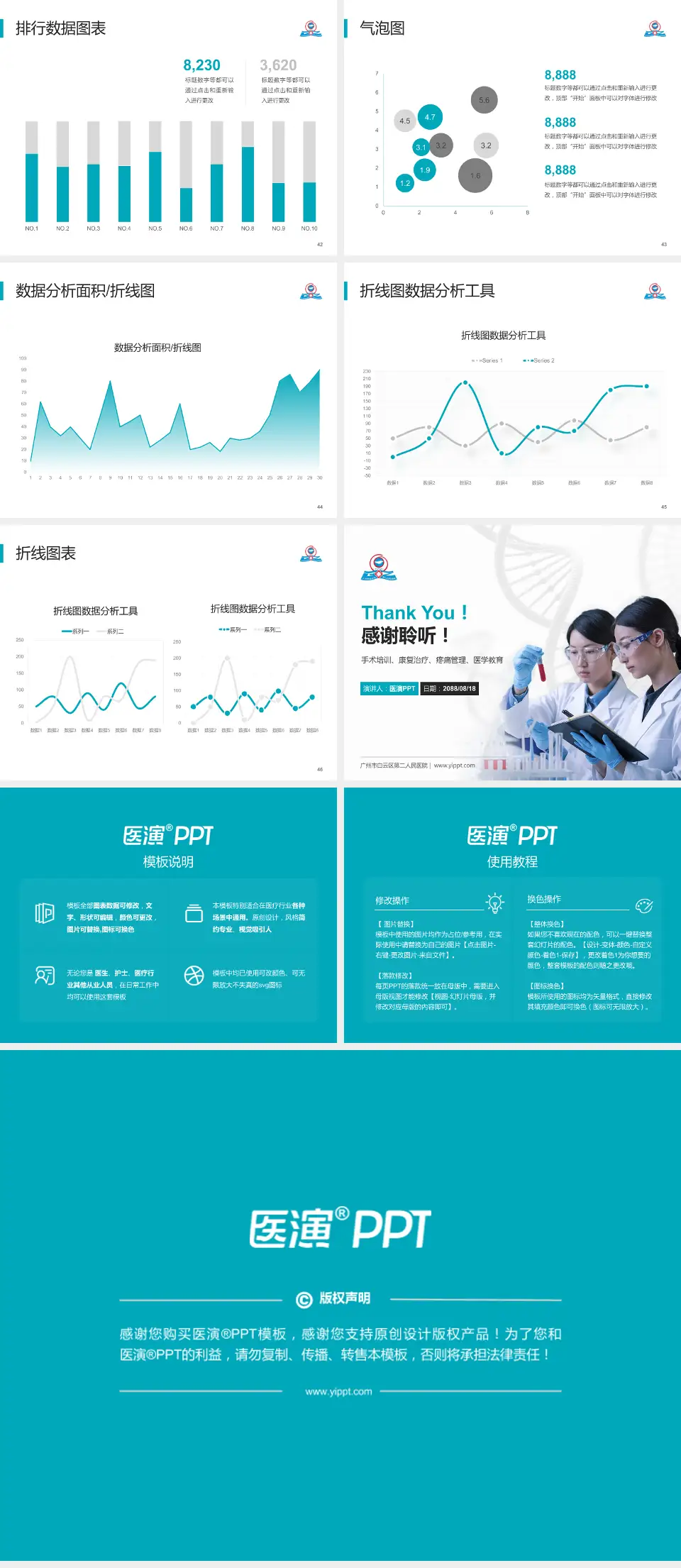广州市白云区第二人民医院科研成果展示PPT模板4:3格式幻灯片预览图6