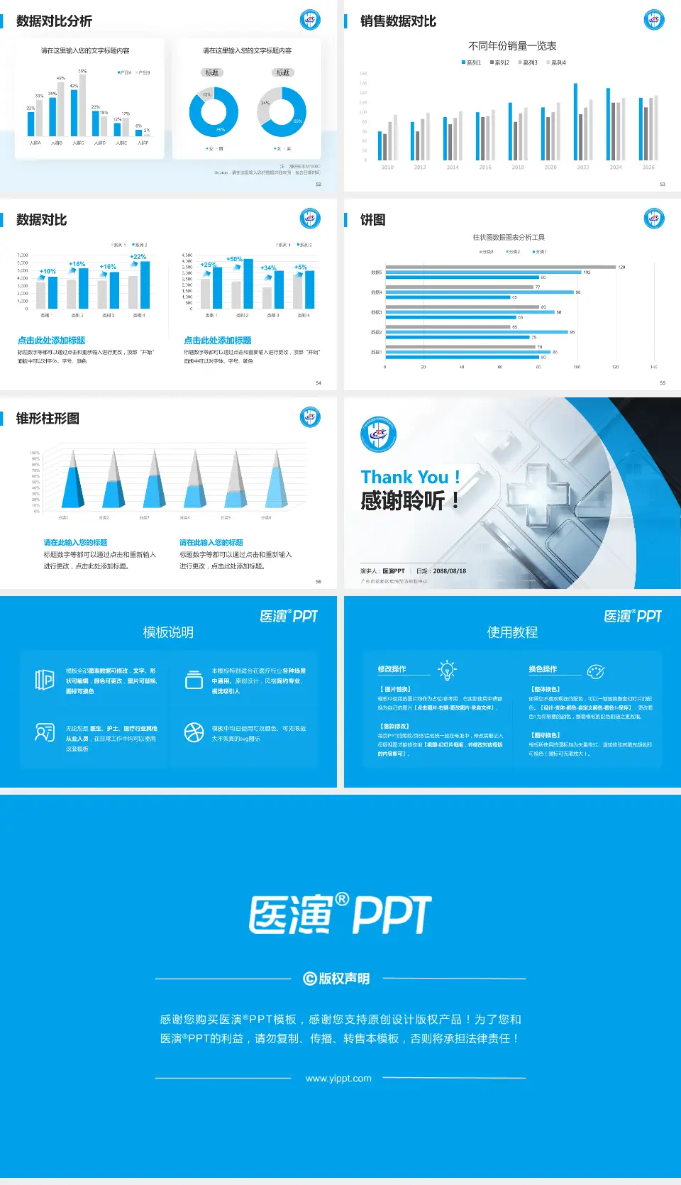 广州市花都区疾病预防控制中心医疗行业比赛专用PPT模板16:9格式幻灯片预览图7